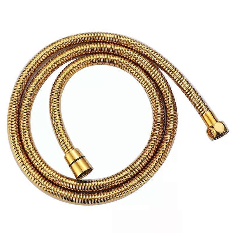 Flexible Shower Hose Spring with Solid Brass Fitting, Gold1.5m