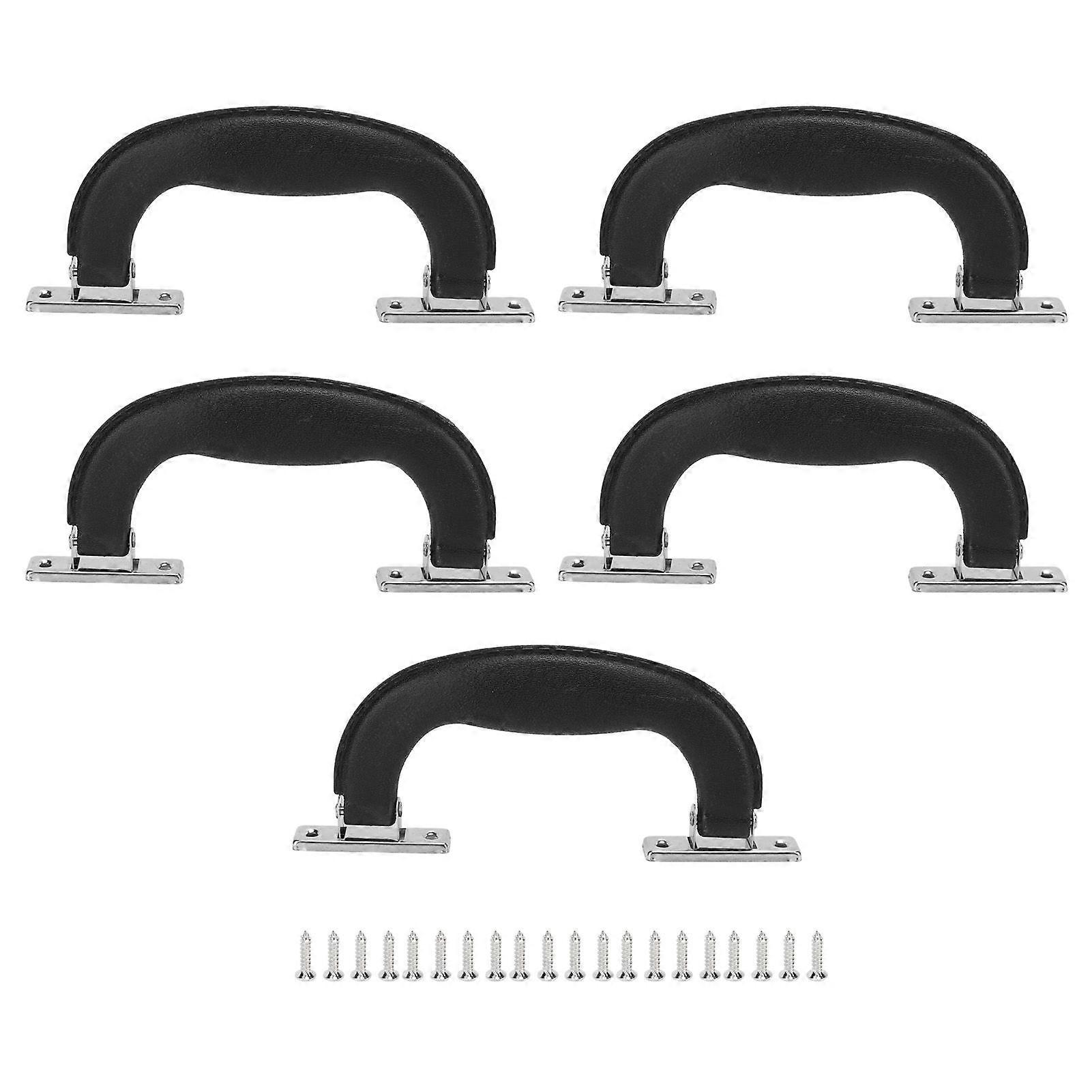 5Pcs Luggage Handles Vintage Style Sturdy Durable Plastic Ergonomic Design Wide Application Suitcase HandleBlack