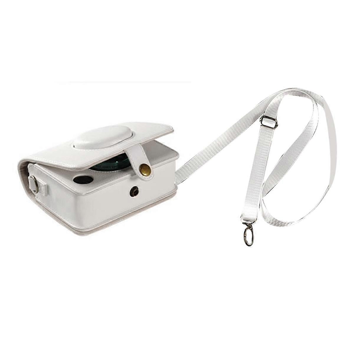 PU Leather Camera Bag for Mini Protective Case with Shoulder Strap Camera Accessory Storage B