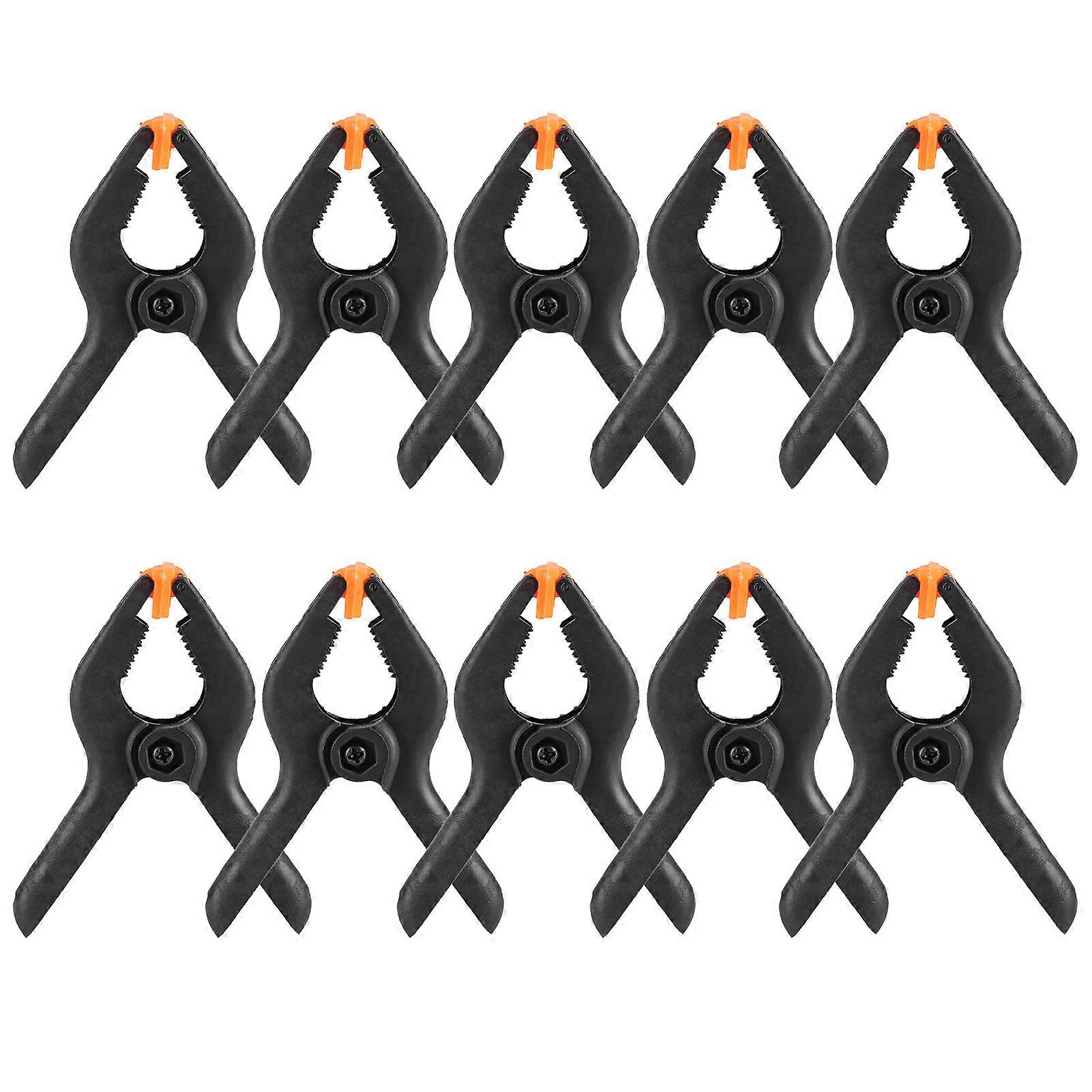 3 Inch A-Type Black Plastic Spring Clips - 10 Pack Multi-Purpose DIY Woodworking Tools for Craft and Home Use