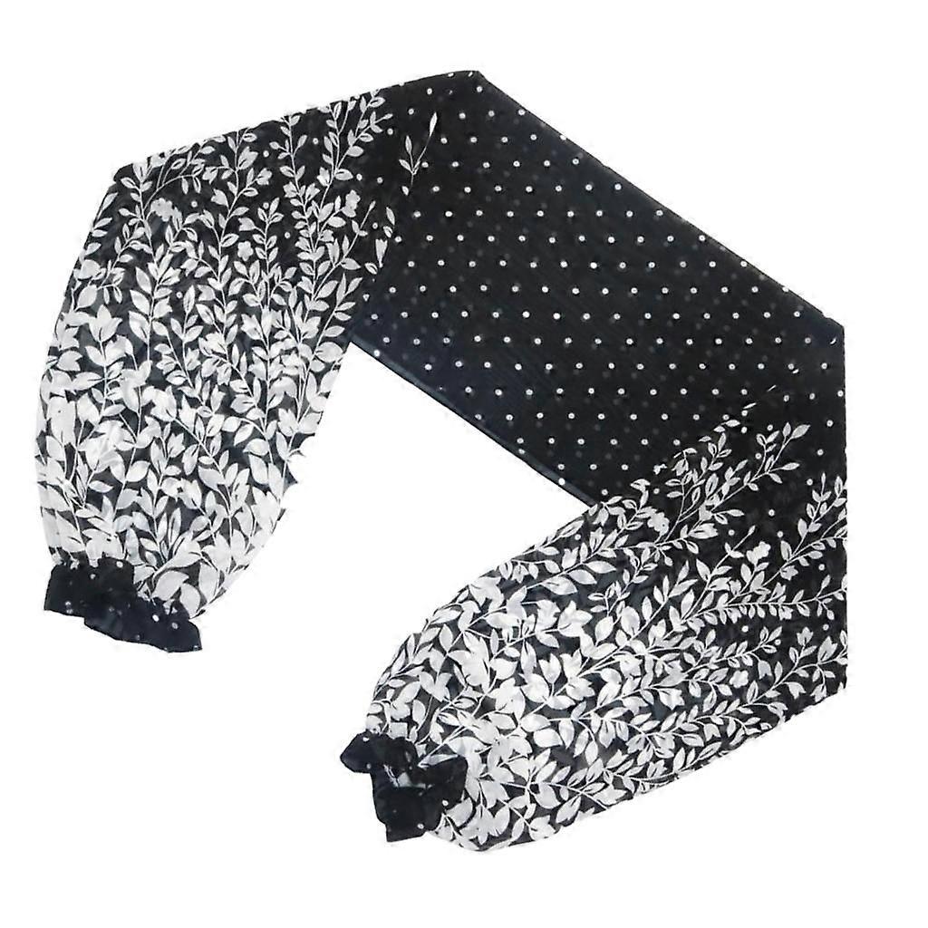 Kvinder Langærmet Chiffon Shrug Sort Blomst