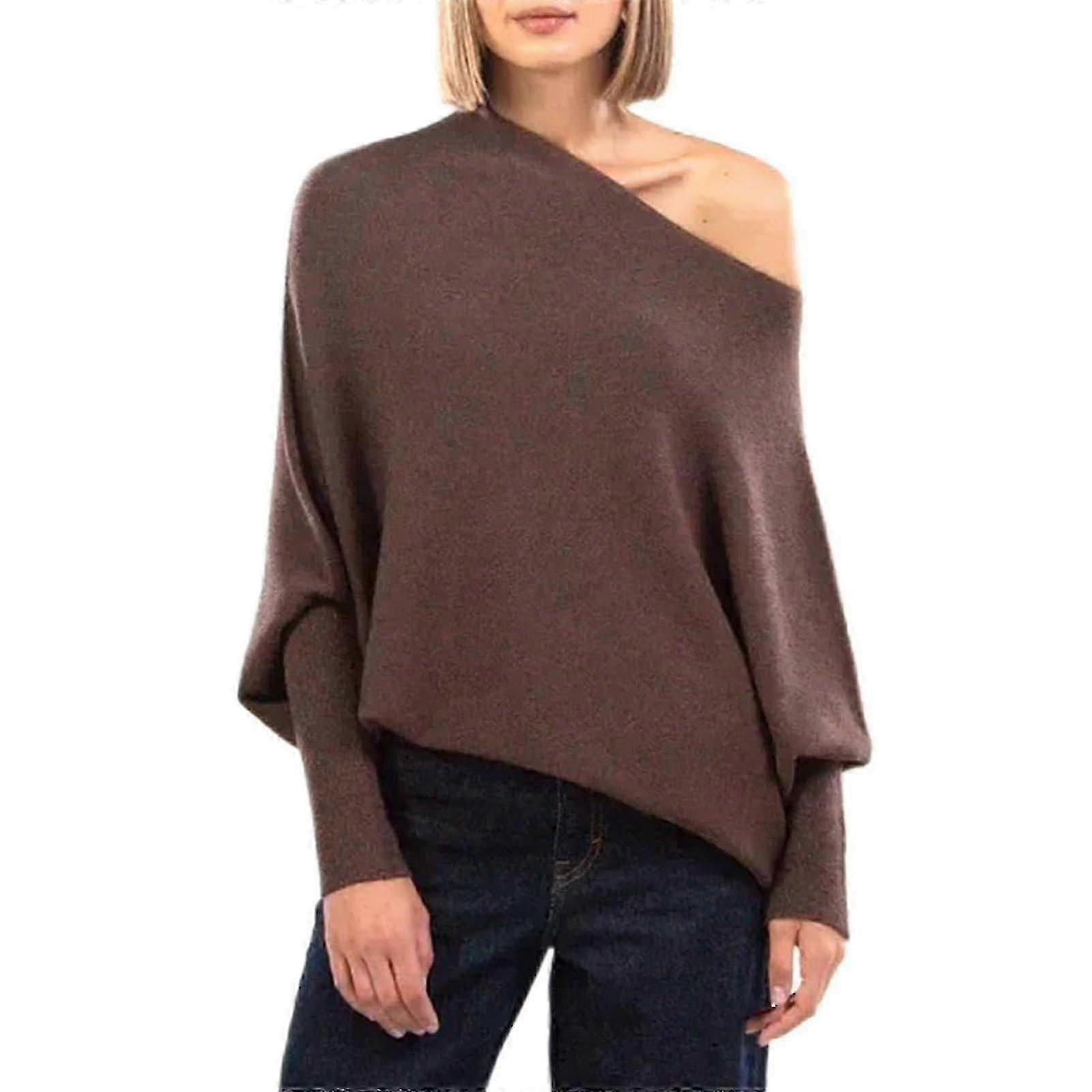 Asymmetric Draped Jumper, A Jumper As Ultra Soft As The Clouds Ladies Long Sleeve Slouch Batwing Plain Soft Knitted Jumper