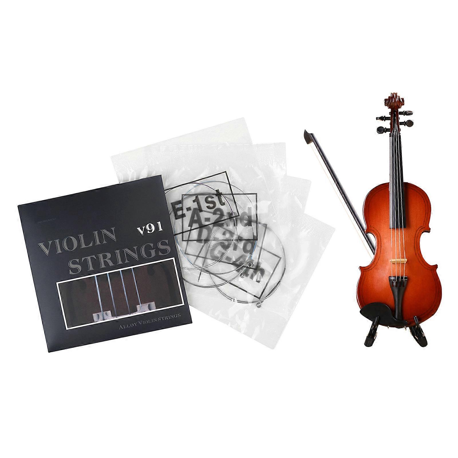 Violin Strings Replacement Full Set with Steel Core Nickel Plated Ball End Nickel Chromium Wound Musical Instrument Part