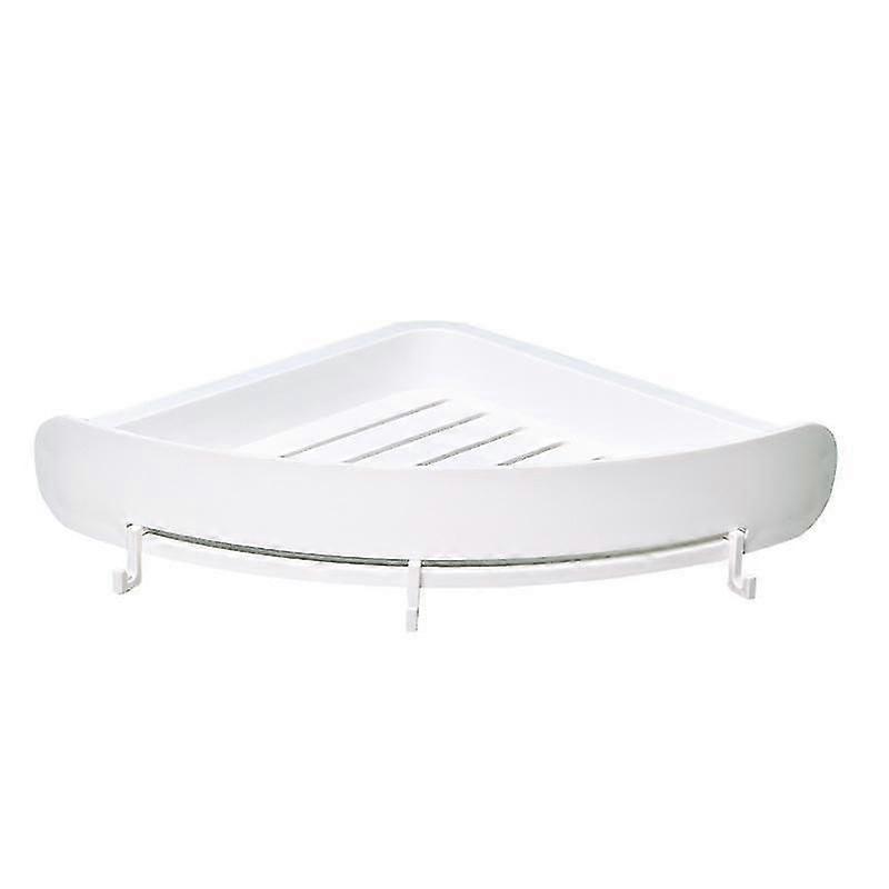 Wall Shelf, Triangle, Storage Shelf, Hook, Punch-free White