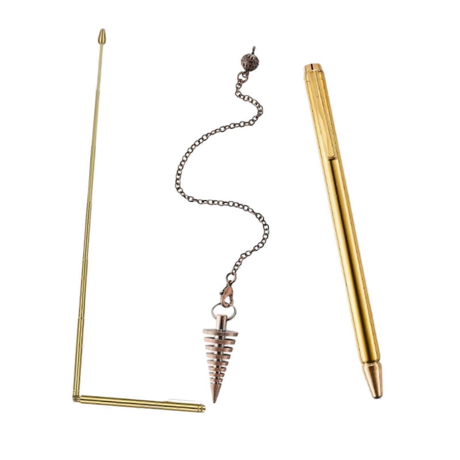 Dowsing Rods Copper Set Retractable Portable Convenient Paranormal Pendulum