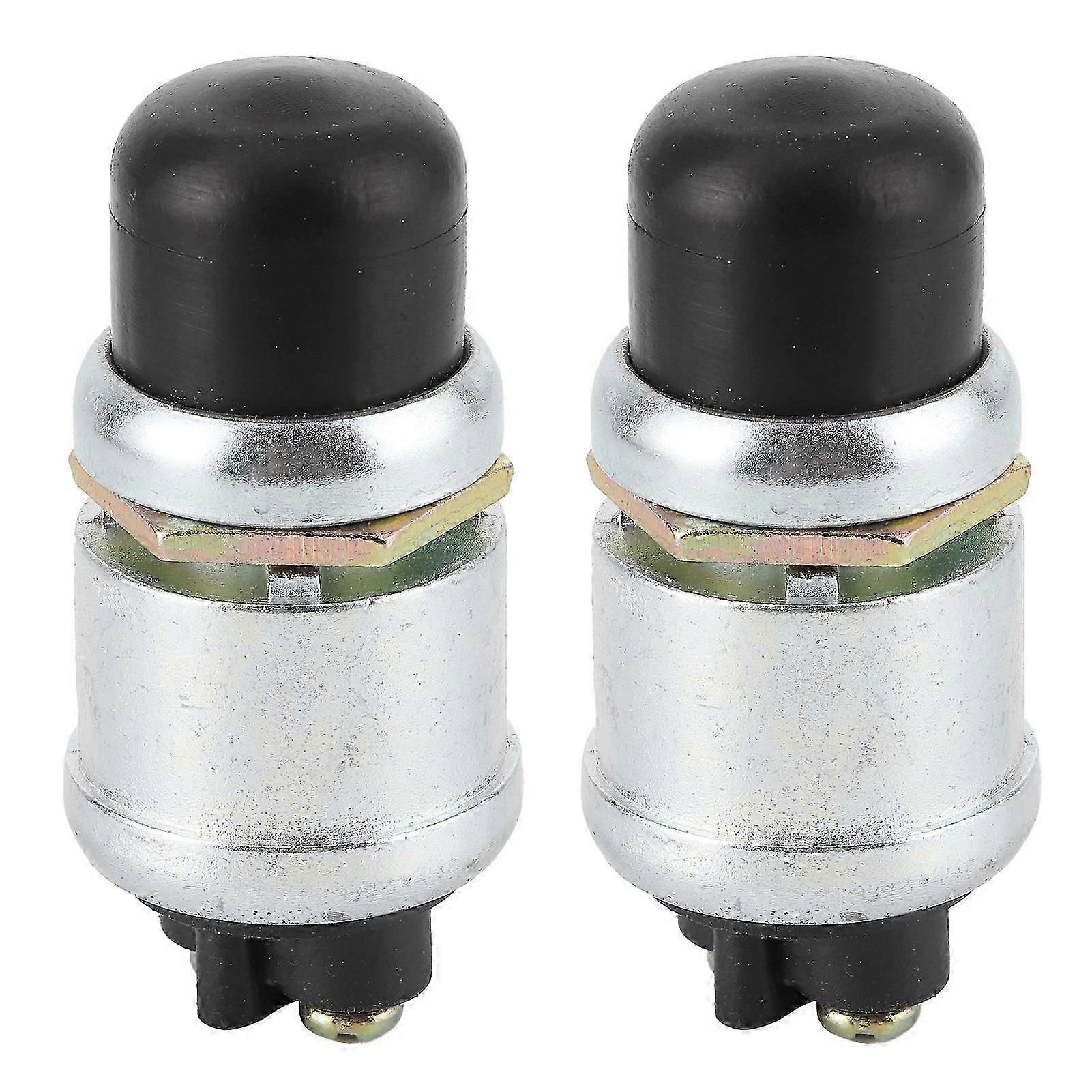 2Pcs Horn Engine Start Switch SPST Push Button Starter Waterproof 50A 12V for Car Boat