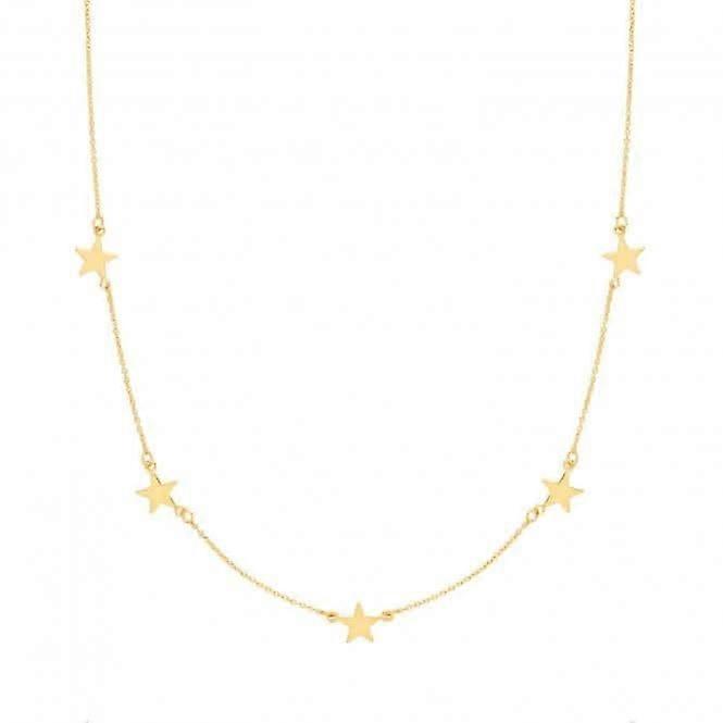 Acotis Silver Necklace Yel Gold Plated Star G3372GP
