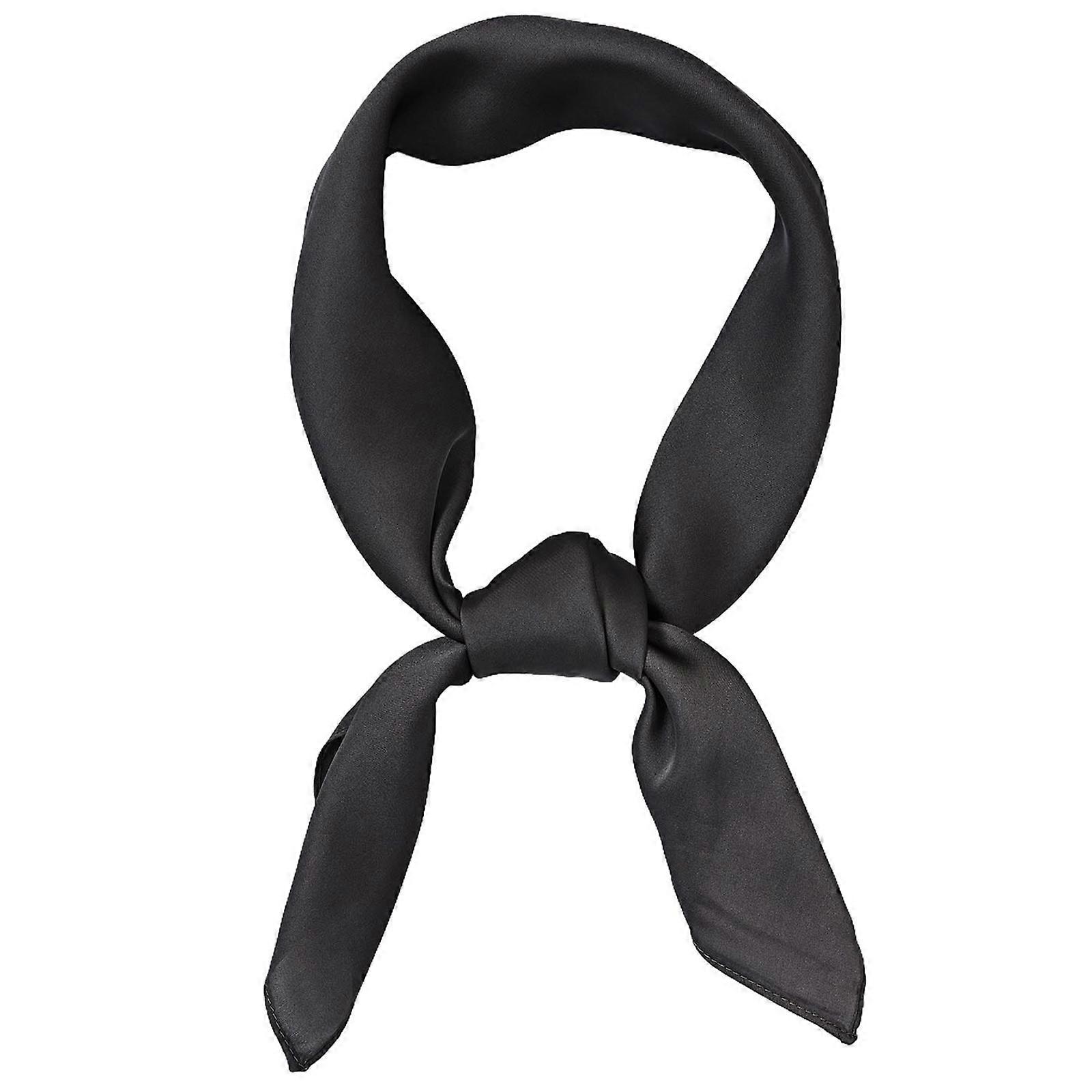 Stylish Solid Color Square Scarf Silk Like Handkerchief Multiuse Neck Scarf For Various Occasion and Outfit Daily Use Color No. 19