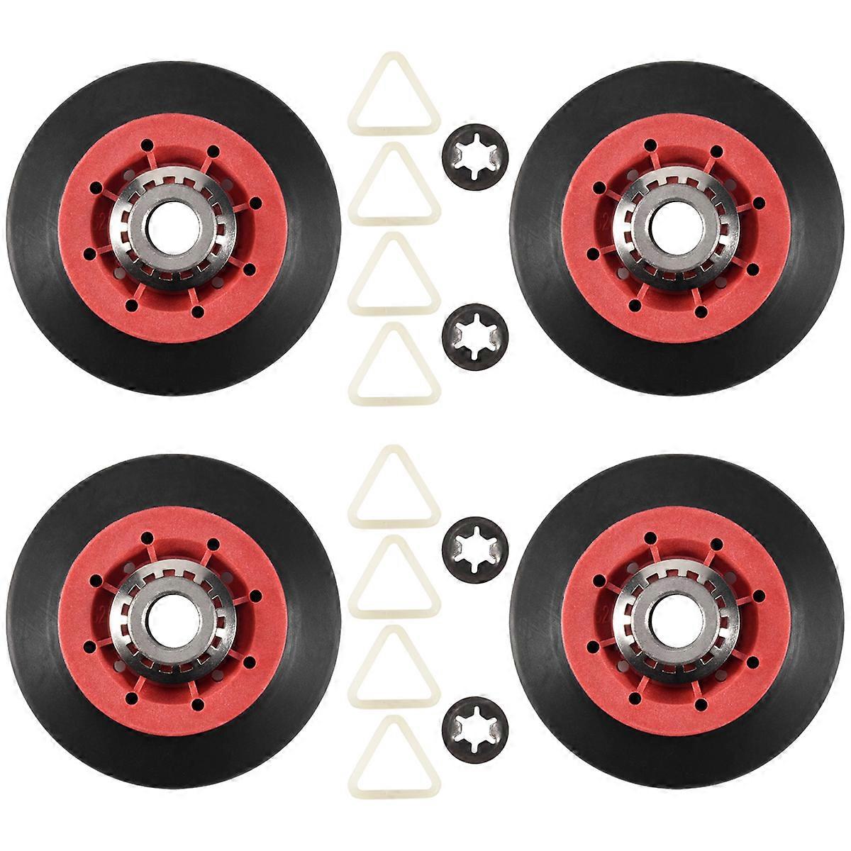 4PCS 8536974 Dryer Drum Roller Fit for , - Replaces 8536974, 8536973, W10314171, WPW10314173, PS1175