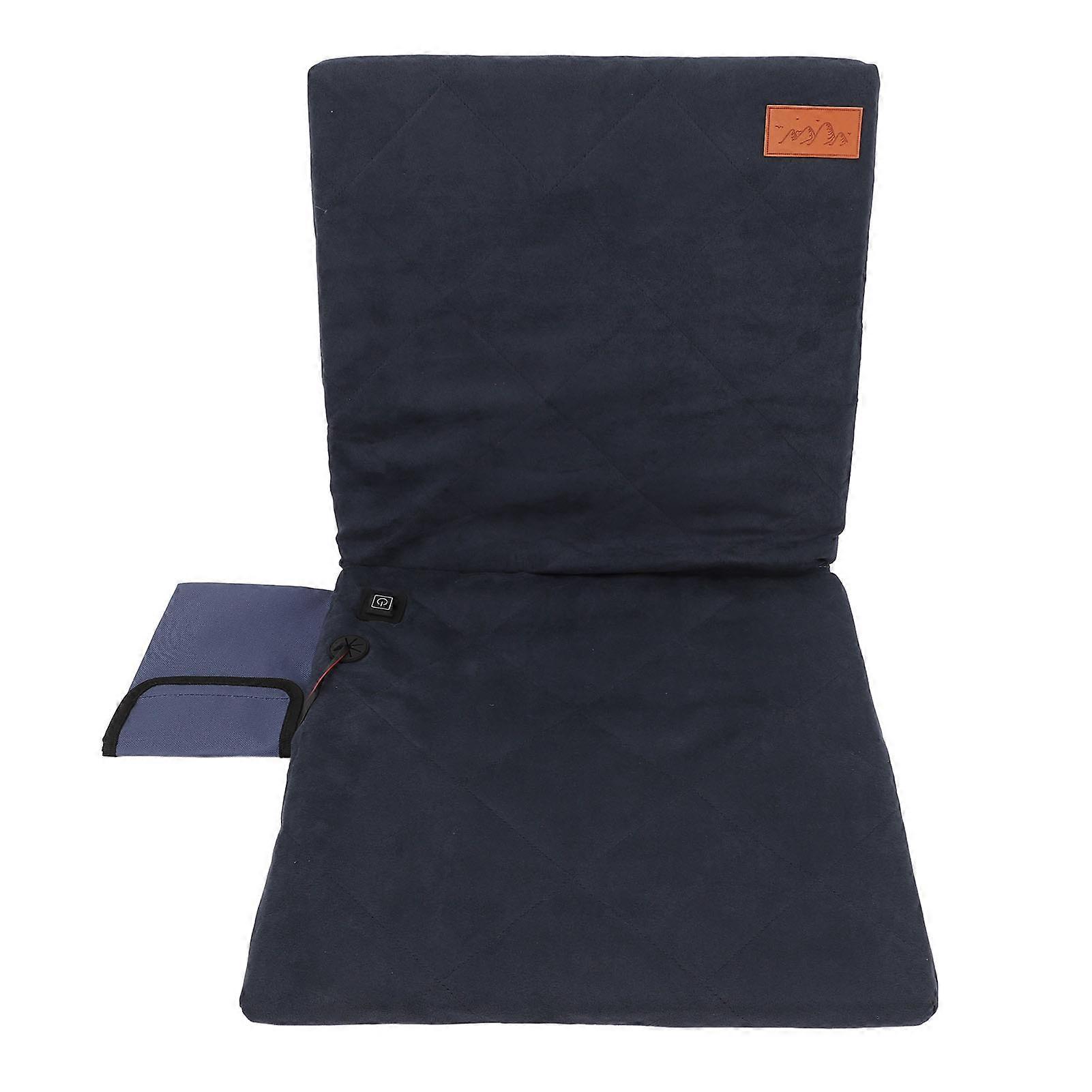 Coussin de siège chauffant portable et pliable, coussin de siège chauffant sûr pour intérieur et extérieur, bleu marine