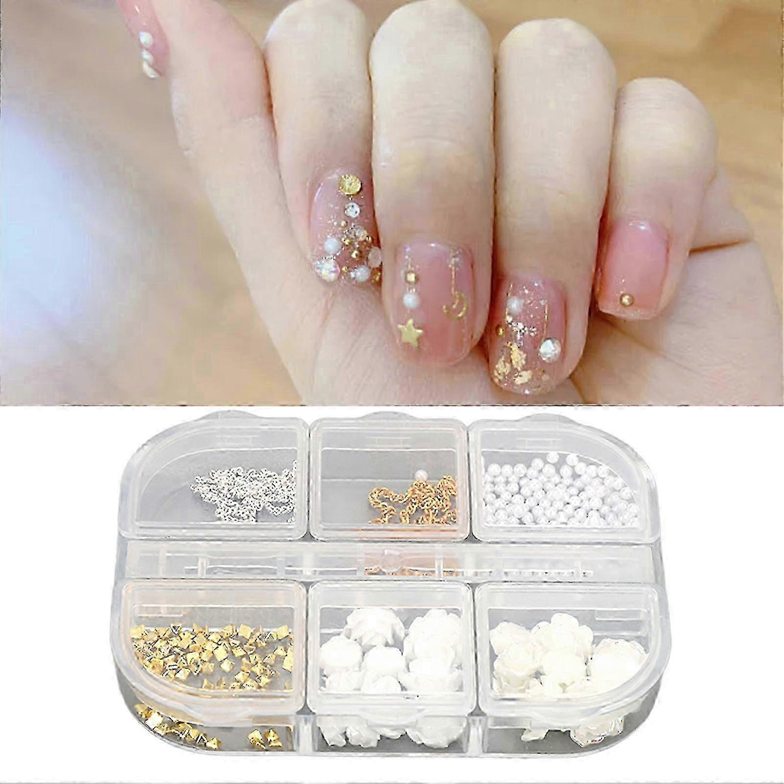 2 Boxes Nail Art Decorations ABS Multiple Shapes Safe Portable