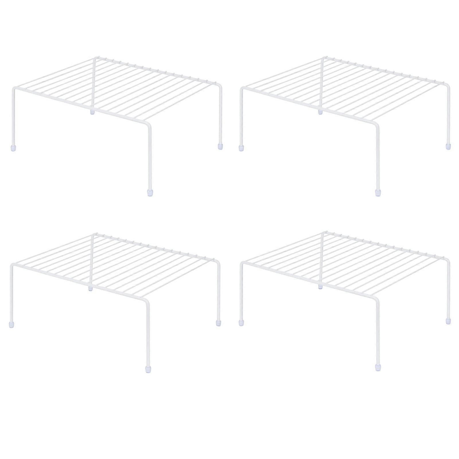 4 Set Rust Resistant Kitchen Storage Shelf Rack for Cups and Dishes Cabinet Pantry Organization 13.1 x 10.2 Inch