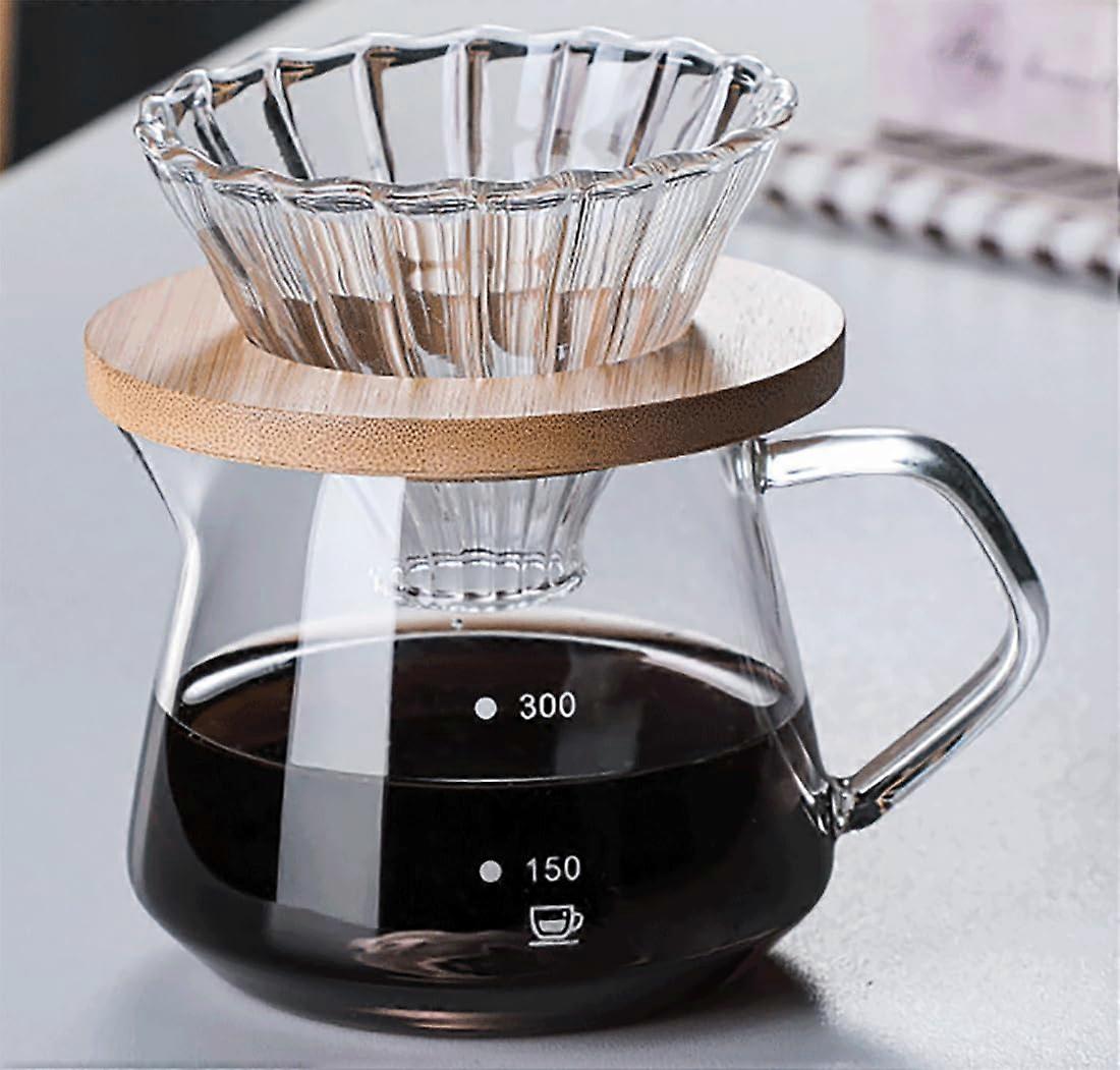 Set of Pour Over Coffee Maker for Home Office Use 10 OZ /300ML