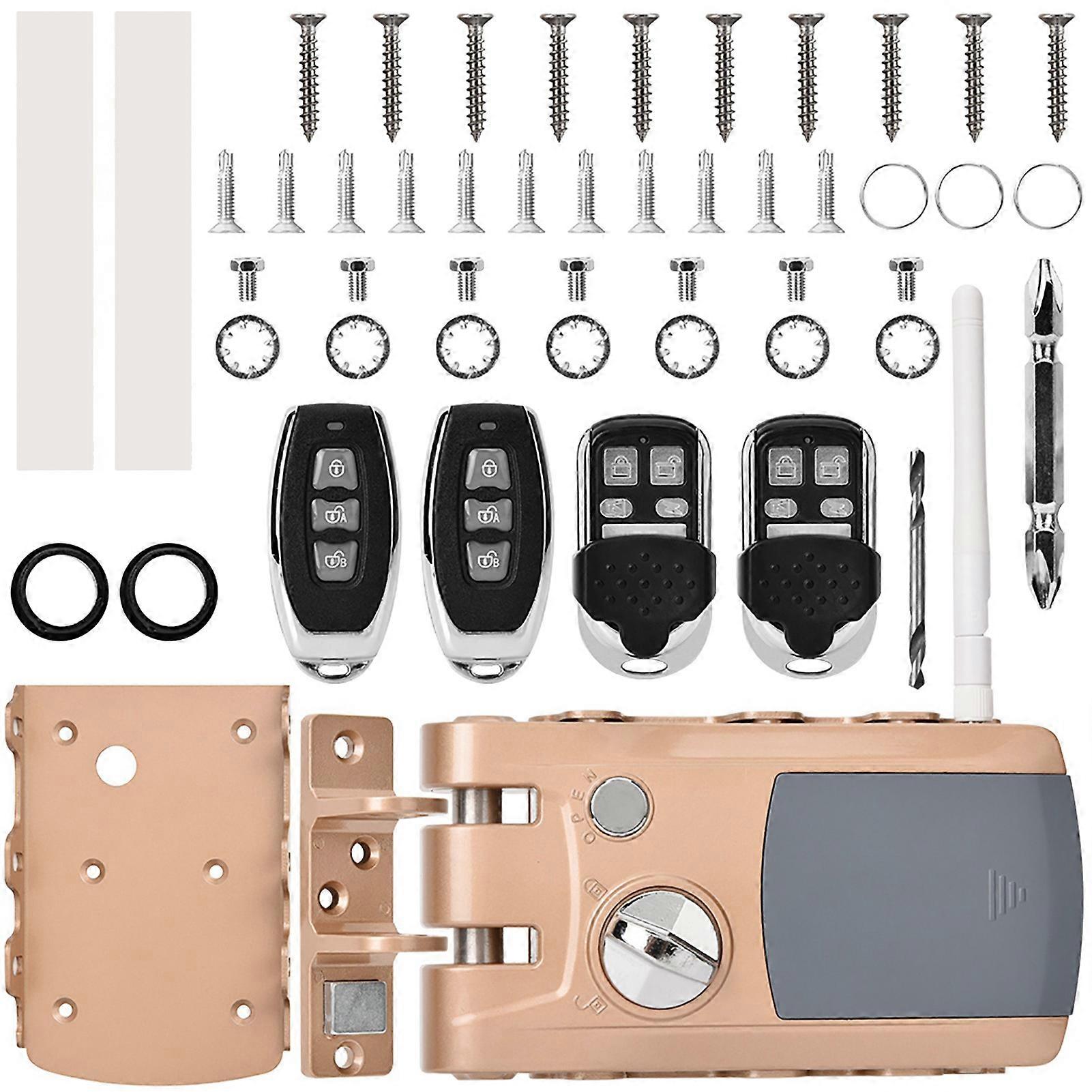 Home Security Intelligent Lock Anti theft Keyless Lock with Four Remote Controllers