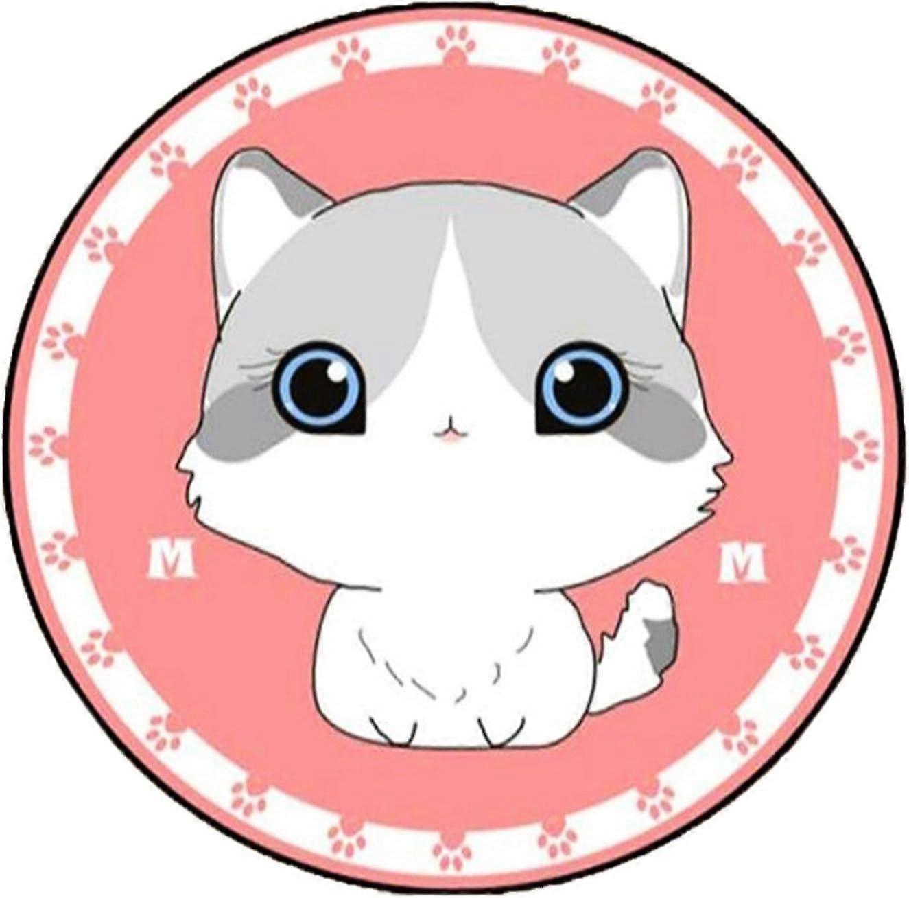 سجادة مستديرة أزياء الوردي نمط القط السجاد المنزل الإبداعية الطابق حصيرة لطيف غرفة الأطفال ديكور الوسادة (الحجم: 60X60cm)