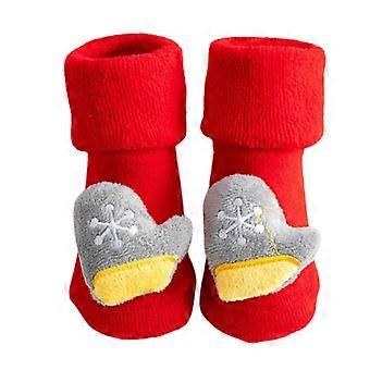 Chaussons antidérapants de Noël pour bébé, motif dessin animé 3D, chauffe-pieds, 8 mois
