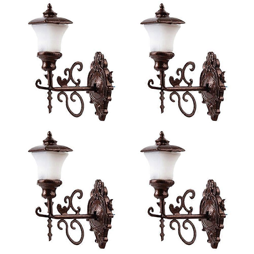 4pcs Tiny Wall Lamps Mini Luminous Wall Lamp Sand Table Building DIY Materials