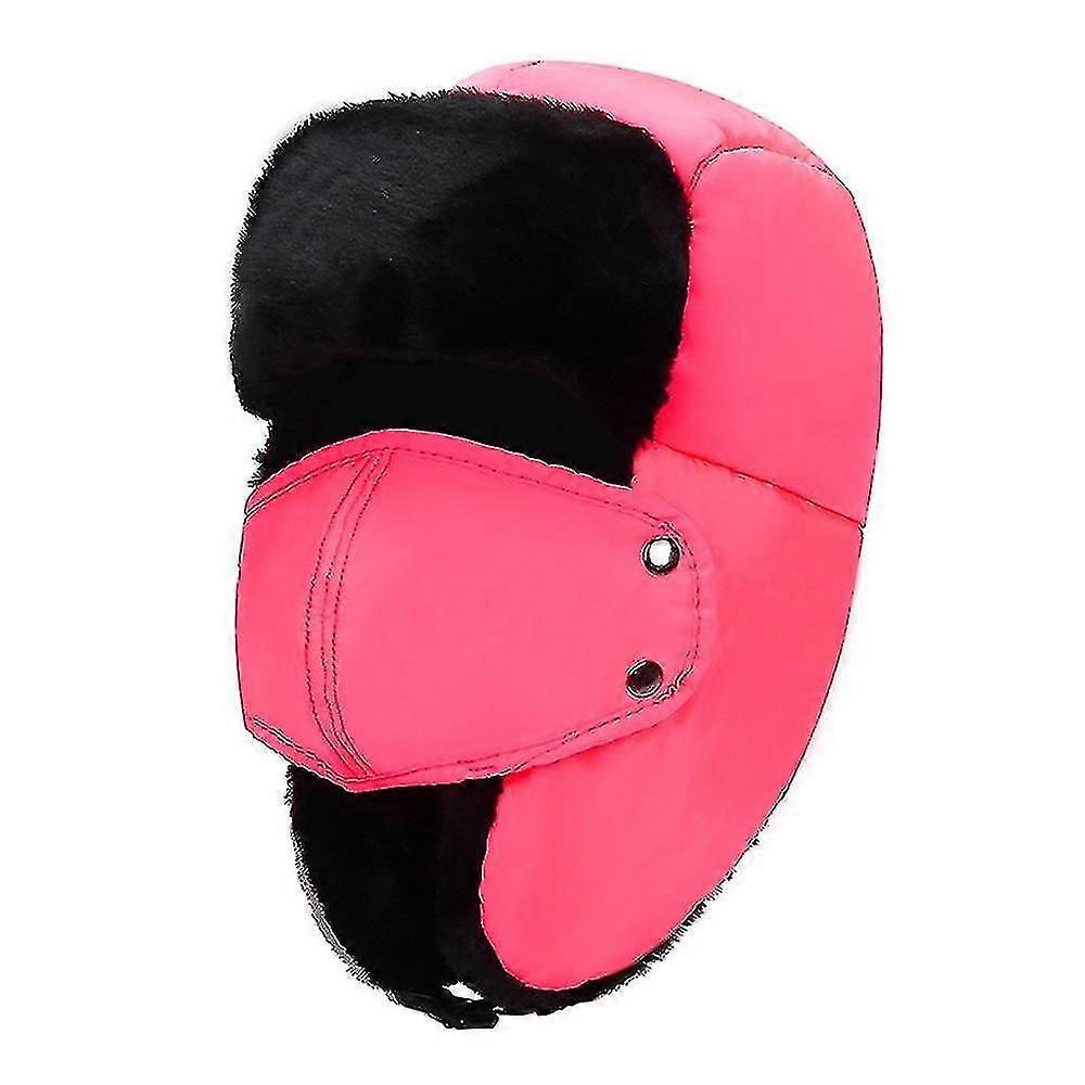 Neutral Shearling Sheepskin Leather Pilot Winter Fur Hat