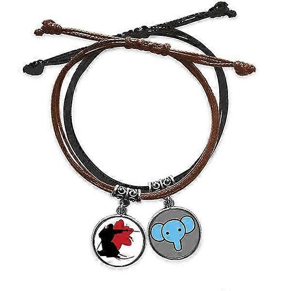 刺さくらジャパンアウトラインブレスレットロープハンドチェーンレザーエレファントリストバンド