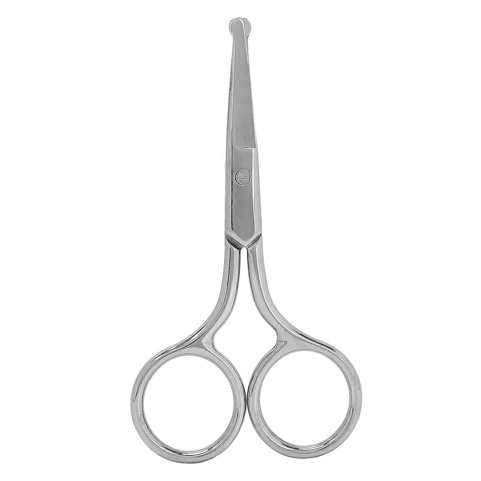 Stainless Steel Nose Hair Scissors Rounded Tip for Safe Trimming Eyebrows Moustache Beard Grooming Precision Cutting Tool