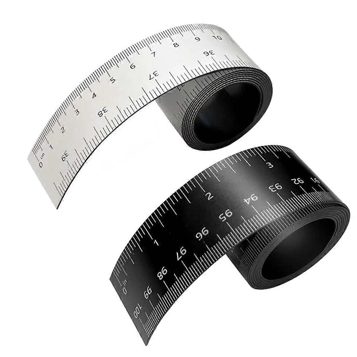 2 Pcs 39.37 Inch Magnetic Ruler, Flexible, Inches and Centimeters