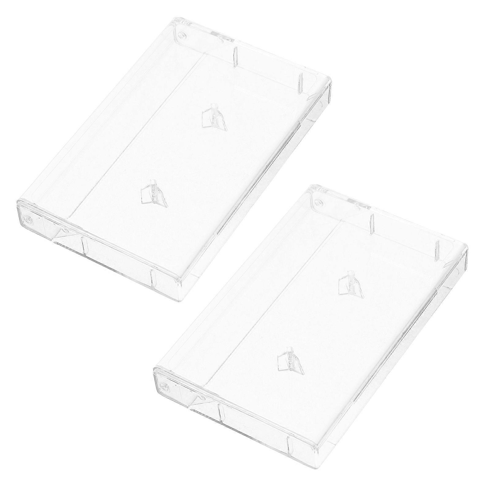 2PCS Transparent Tape Cases for Music Cassettes Clear Plastic Organizers for Recording Cassettes Dustproof Storage Boxes