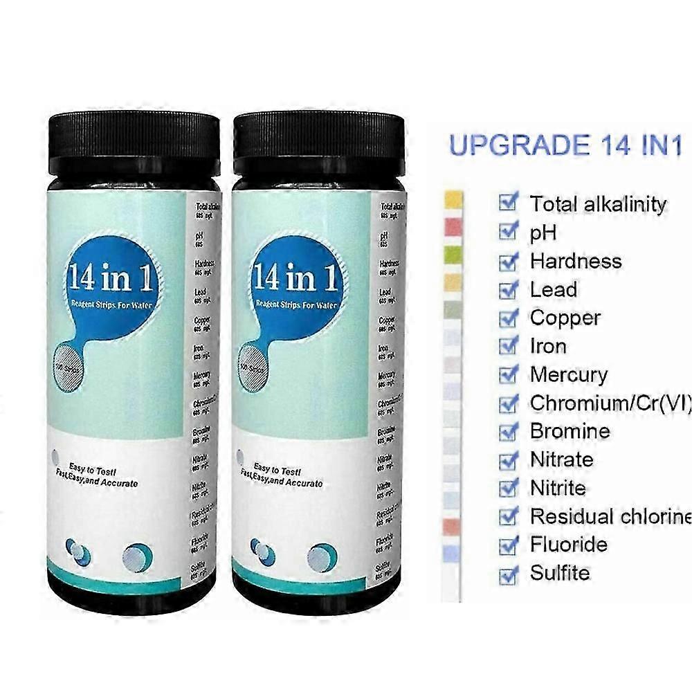 50/100PCS 14 In 1 Best Water Hardness Test Strips Reliable Item for Testing Water Quality of Pool, Spa, Aquarium, Drinking Water