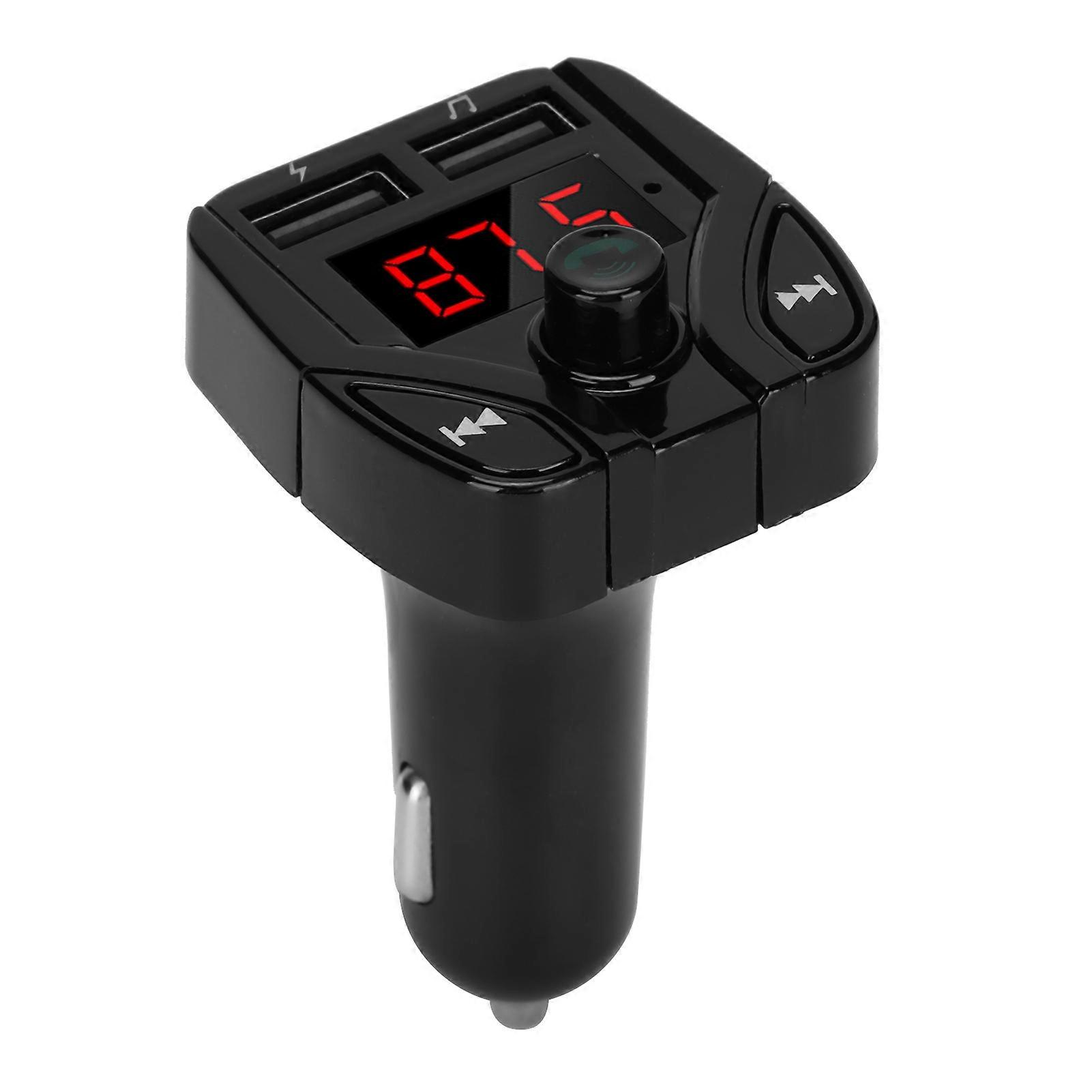 C4 Bluetooth FM Transmitter Car Adapter Black USB Hands-Free Call