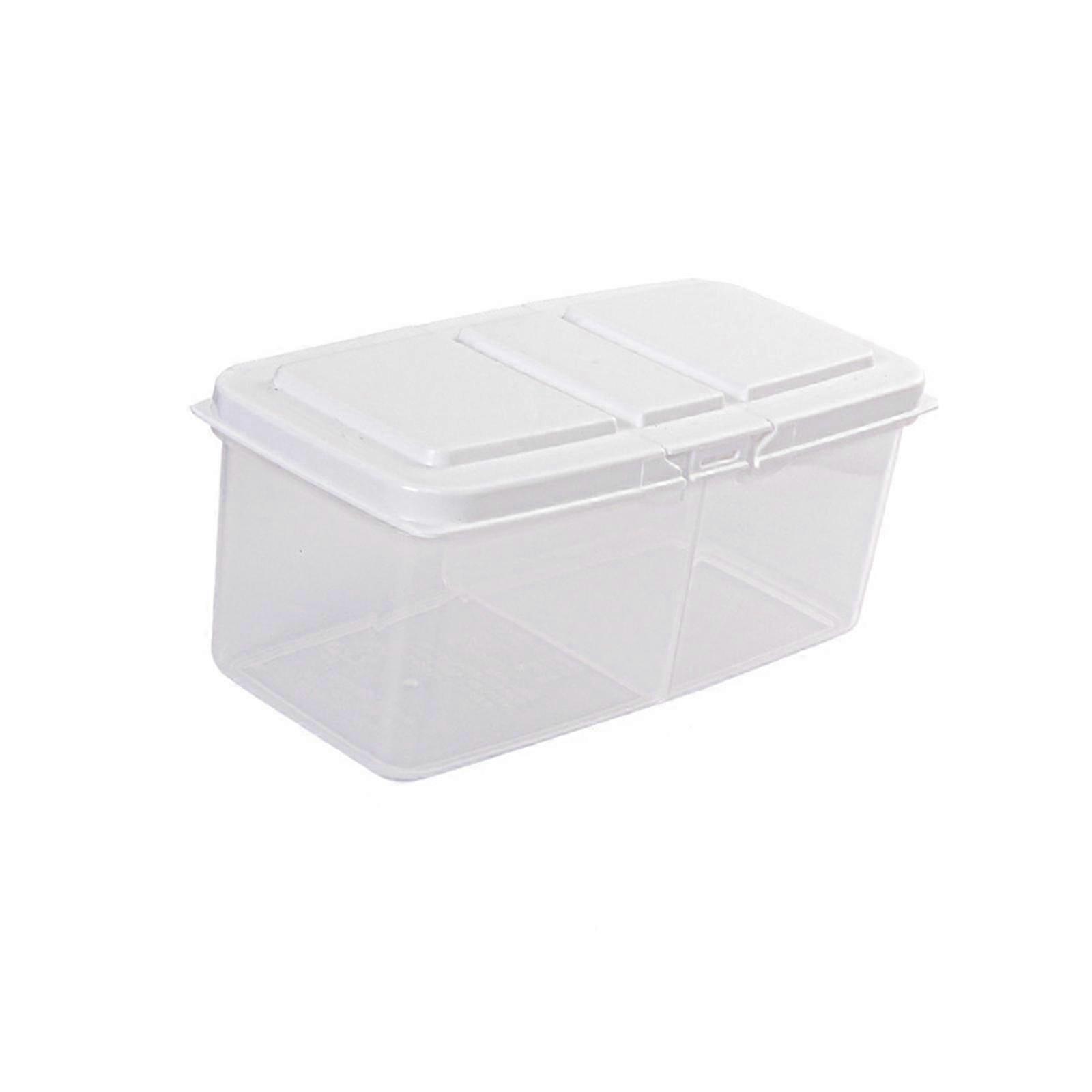 2 Compartments Food Storage Container for Fridge & Dining Table, Reusable Kitchen Organizer Bins with Lids