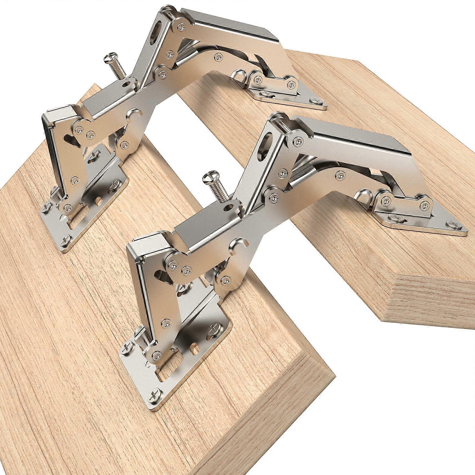 170 Degree Soft Close Cabinet Hinges 4 Pack, Frameless Lazy Susan Hidden Hinges for Easy Installation