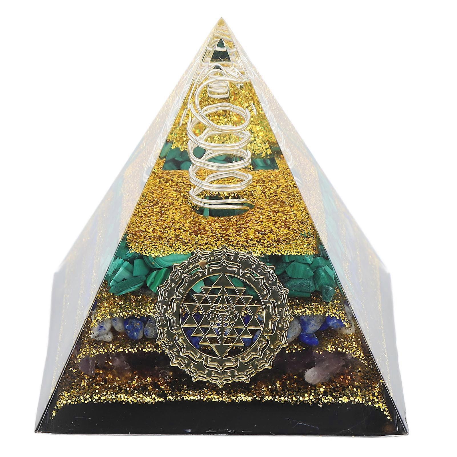 Crystal Generator Orgone Pyramid for Positive Energy Desktop Decoration Stress Reduce Healing Meditation Attract Wealth Lucky 6cm
