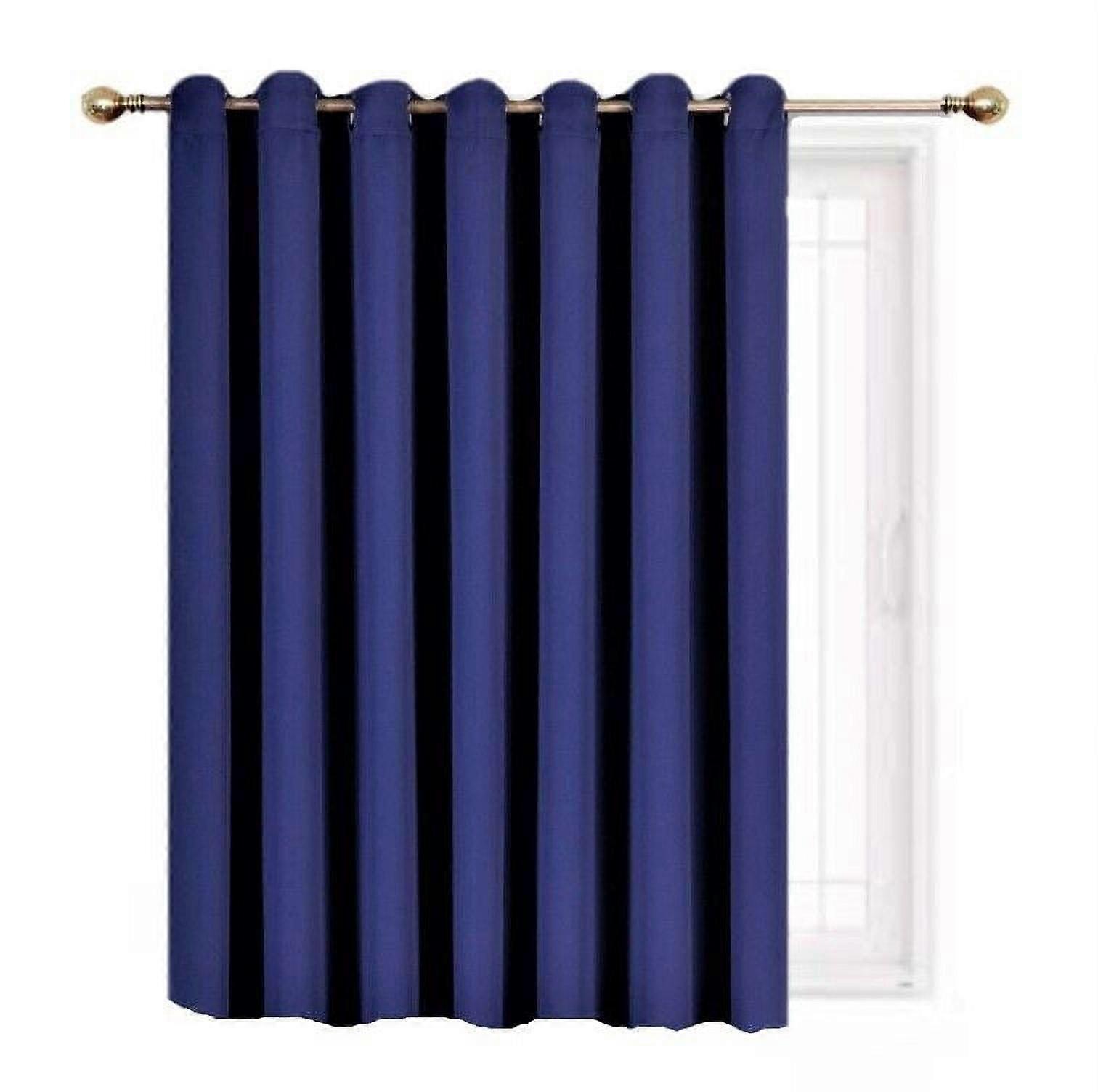 Navy Solid Print Grommet Blackout Curtains, 100 x 84 inches
