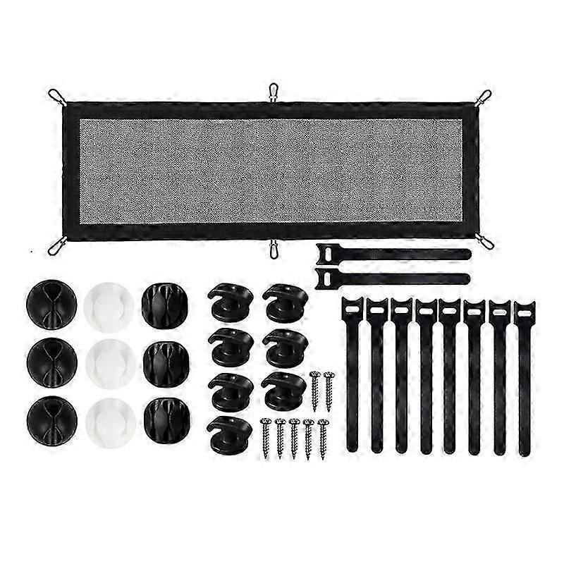 Under Desk Cable Management Net for Stand Desk, Mesh Cable Manager,Under Desk Wire Net Capacity Cord Organizer