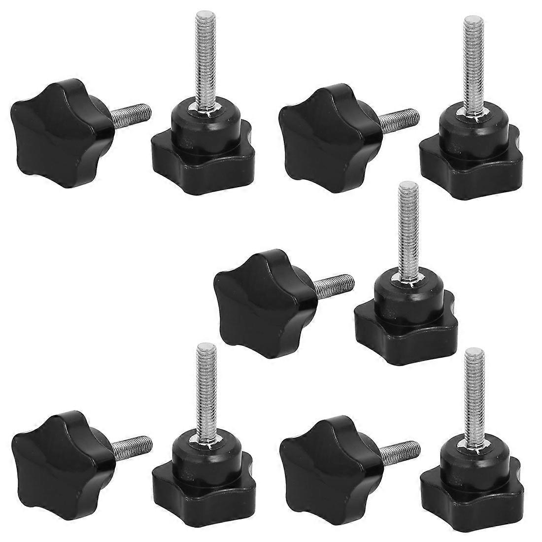 M6x30mm Plastic Star Head Clamping Knobs Male Thread 30mm Diameter Grip Screws 10pcs Set
