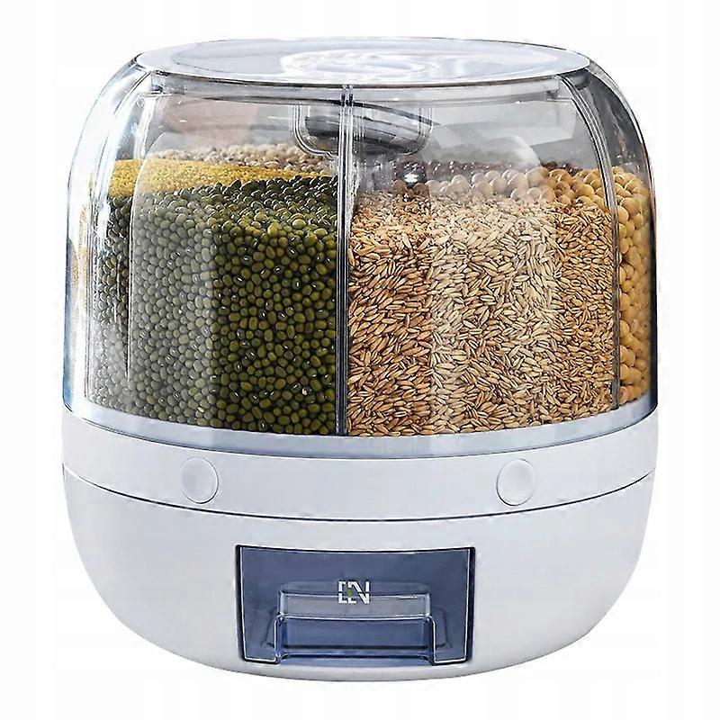 Rotating Container With Feeder For Beans, Rice Flakes, Lentils, Great
