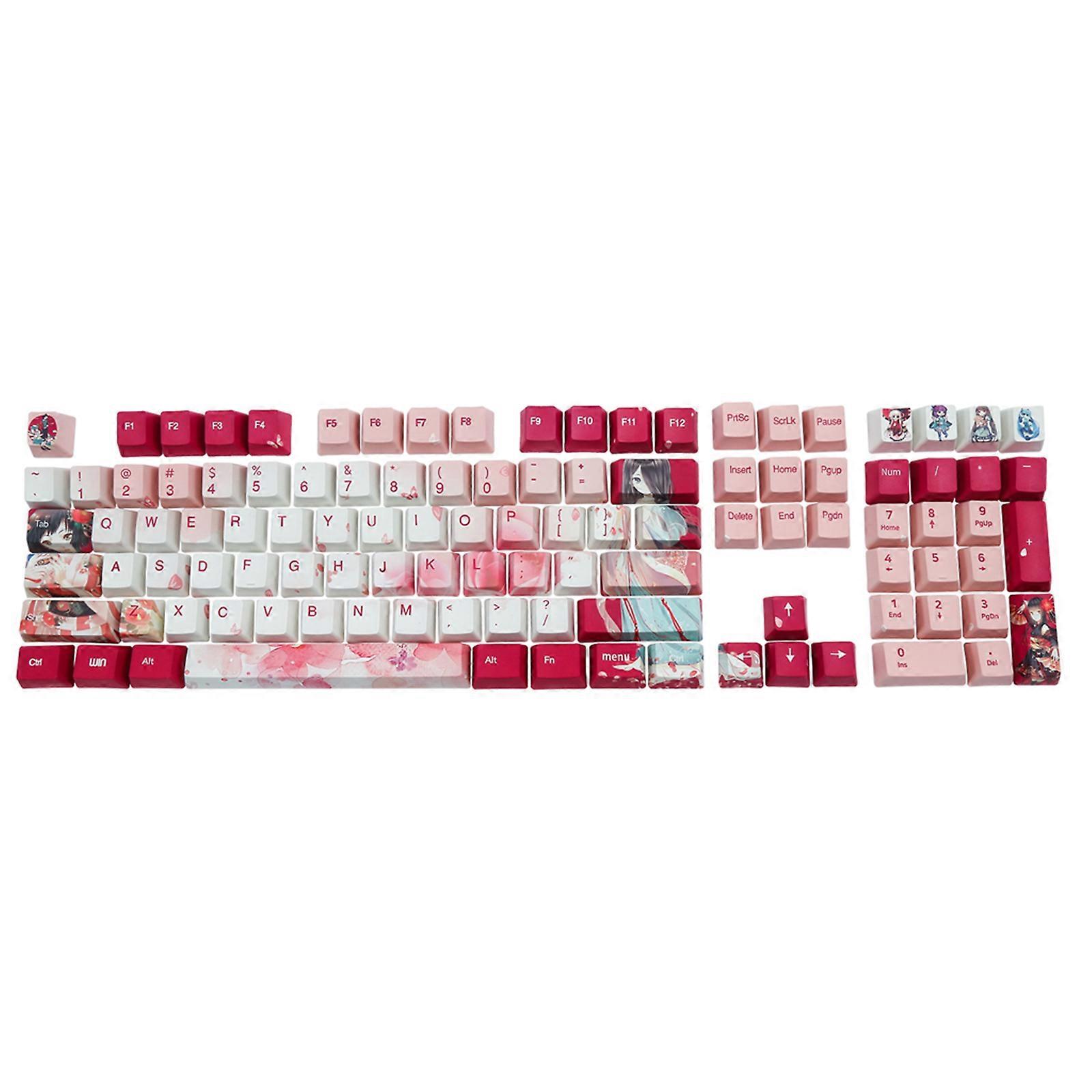 108 Keys PBT Keycaps Set Novelty Peach Keycaps Dye-Sublimation OEM Profile ForMX Switch DZ60 61 SK61 Mechanical Keypad