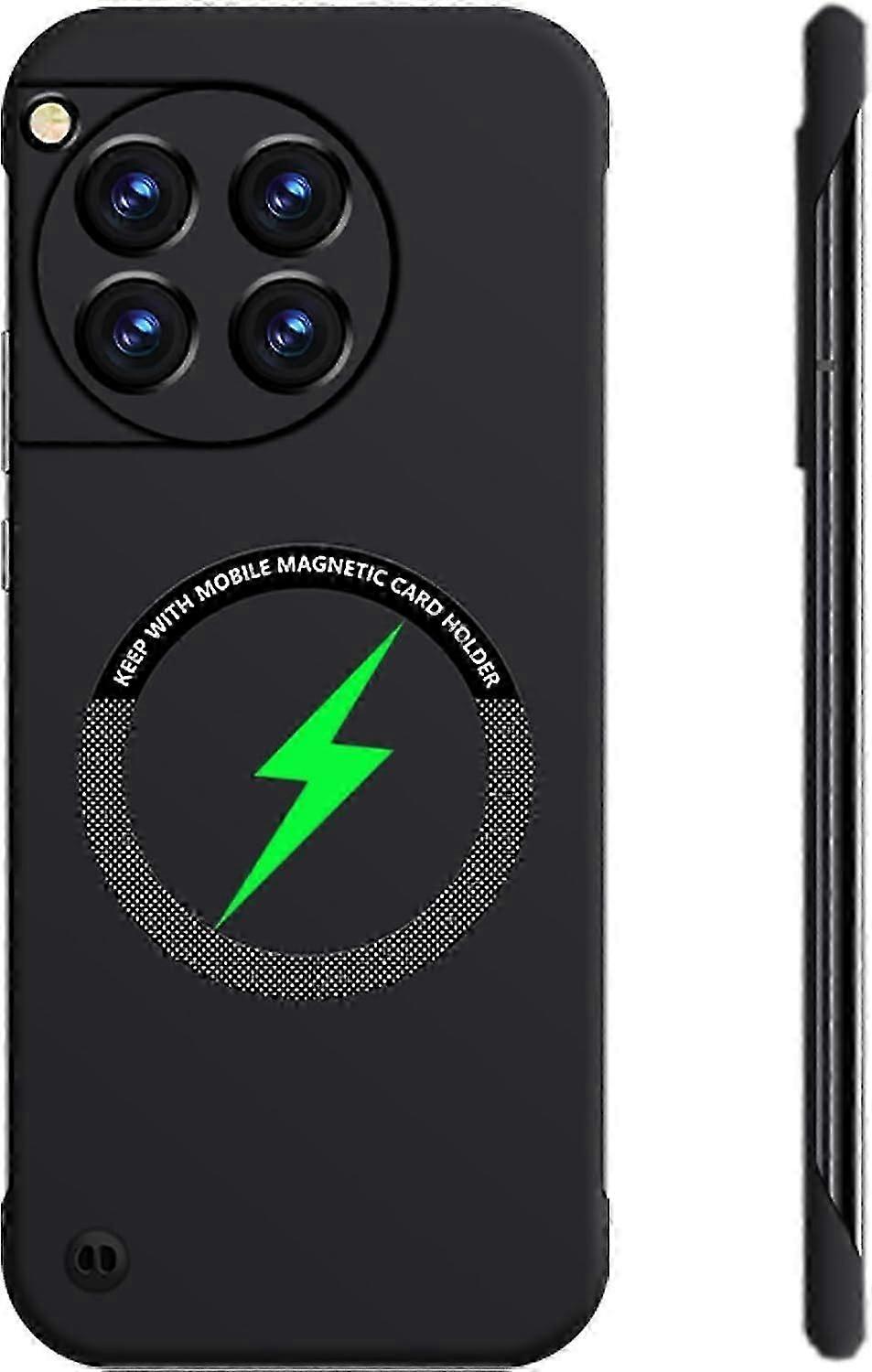 Magnetic Case For Oneplus 12, Compatible with MagSafe, Ultra Thin Slim PC Frameless Shockproof Cover with Camera Lens Protection