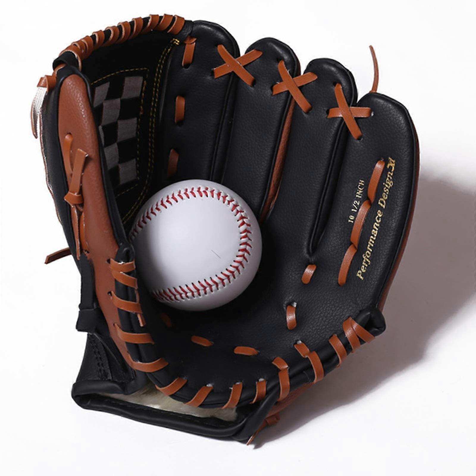 Sports Batting Gloves Baseball Glove For Men Women Kids Teens Adults 12.5-Inch Brown Training Catcher Softball Glove