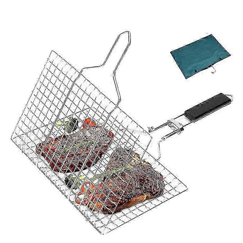 Portable Stainless Steel Grill Basket for BBQ & Camping