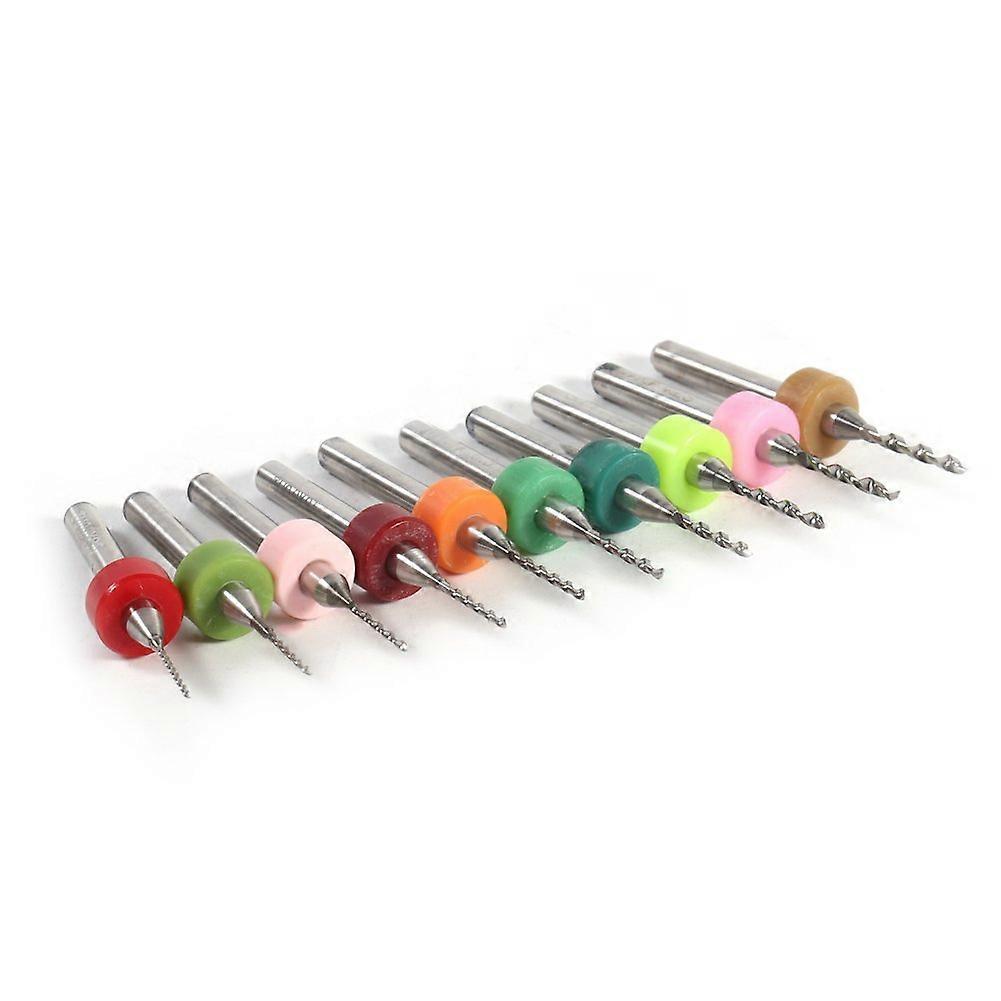 Carbide Drill Bits 10 Pieces 0.6–1.5 Mm Mini Micro Bits for Circuit Boards Solder Holes Model Making with Storage Case