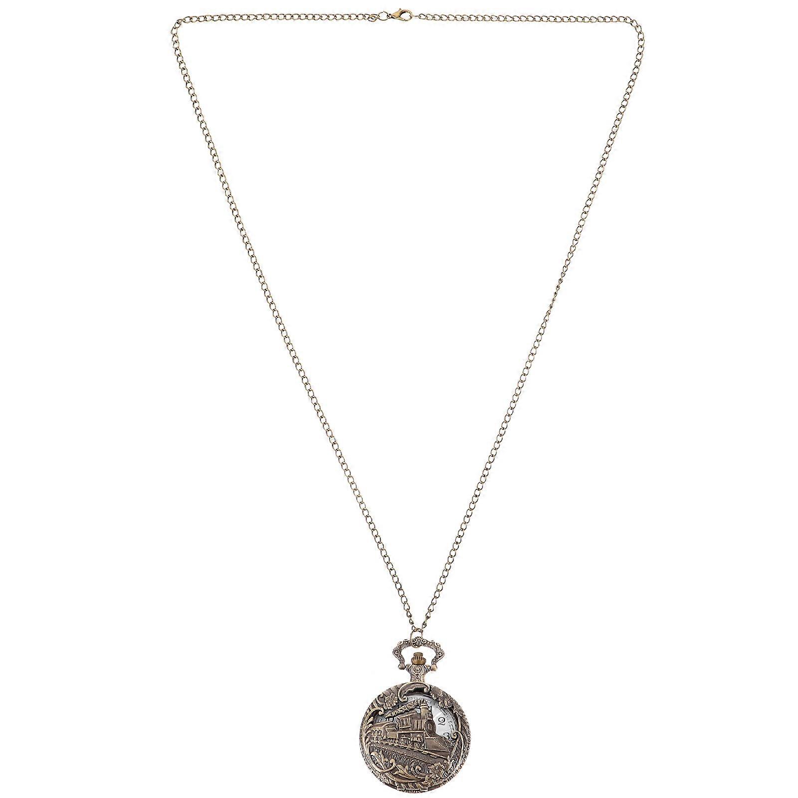 Vintage Style Pocket Watch for Men – Arabic Numerals, Quartz Movement, Hollowed Design, Includes Chain for Stylish Timekeeping
