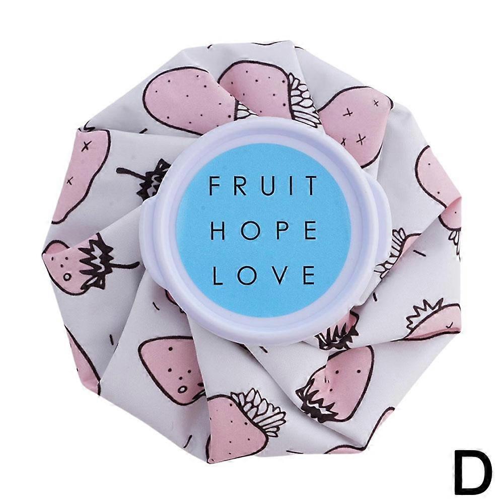 White Strawberry (D)$Cartoon fabric ice pack foldable portable cold compress hot compress ice pack physical cooling therapy bag water-filled ice pack