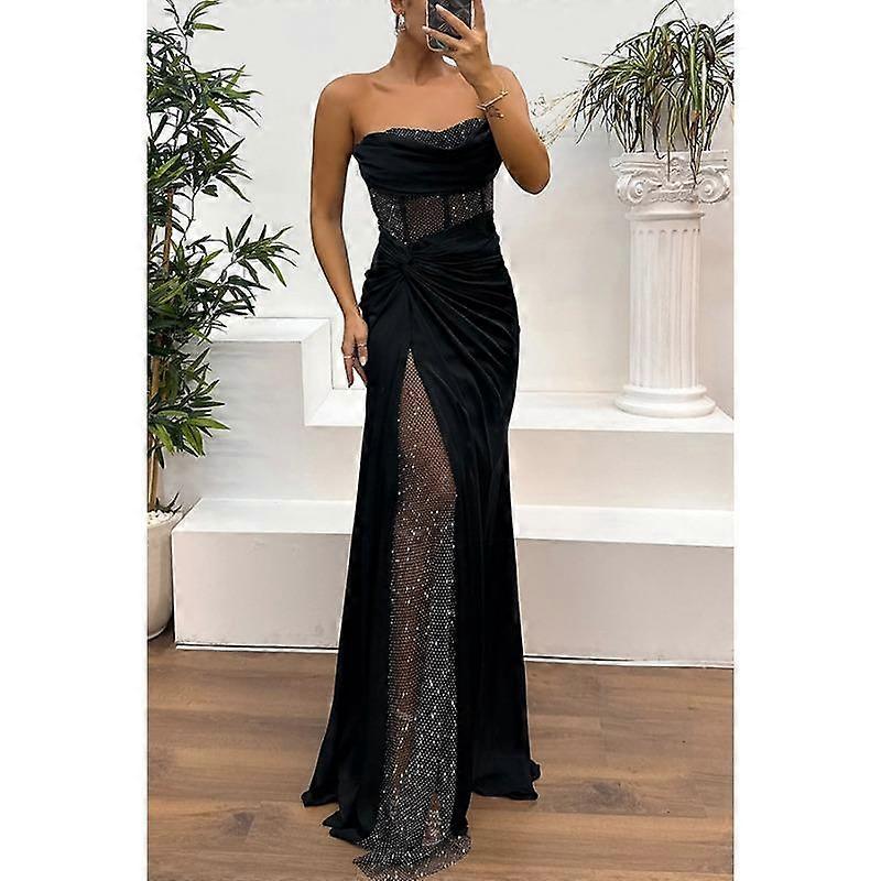 GMXIA Women's Fashion Summer Spring Solid Color Print Sleeveless One Shoulder High Waist Casual Dresses
