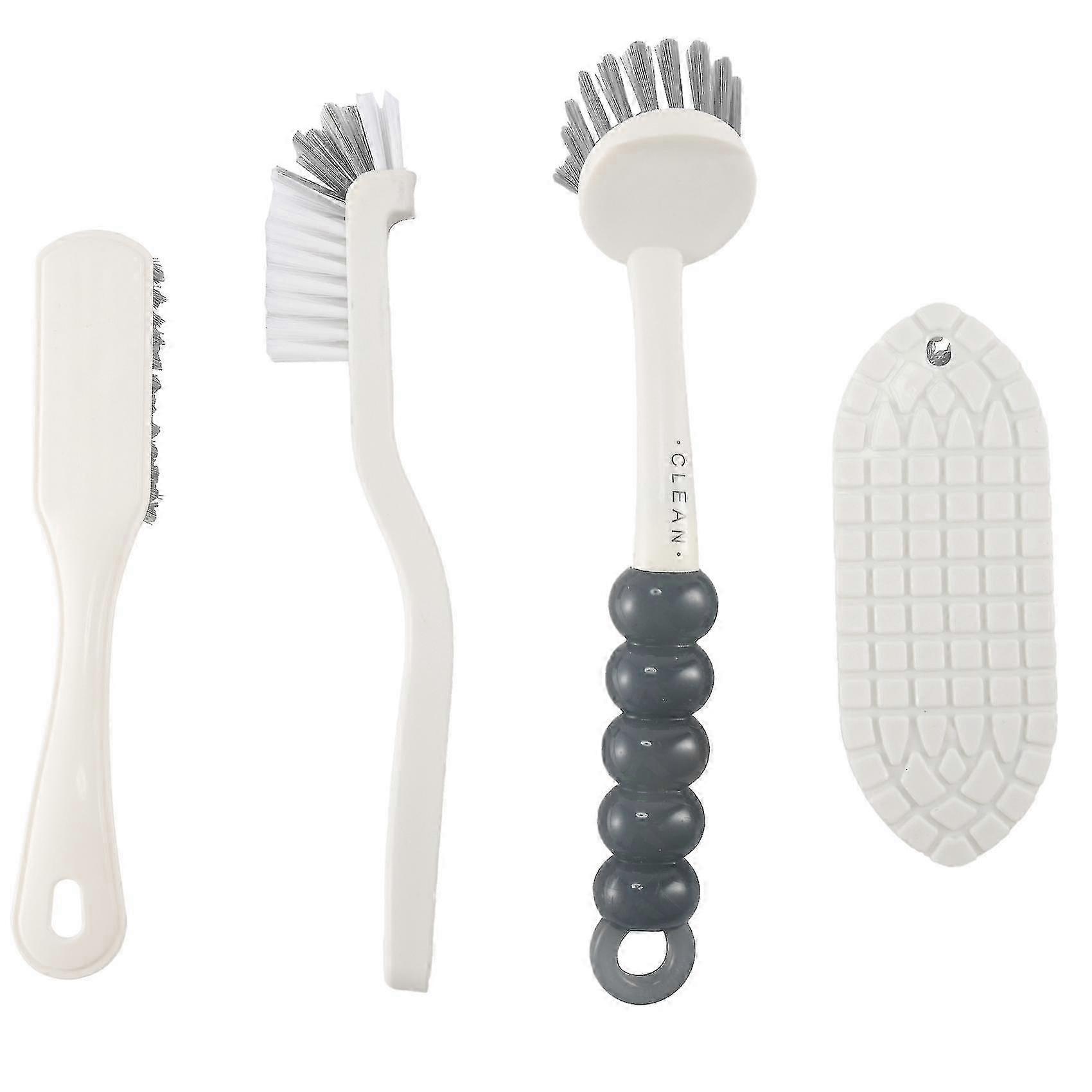 4 قطع مجموعة فرشاة تنظيف مرنة لموقد المطبخ وعاء الحمام الحذاء