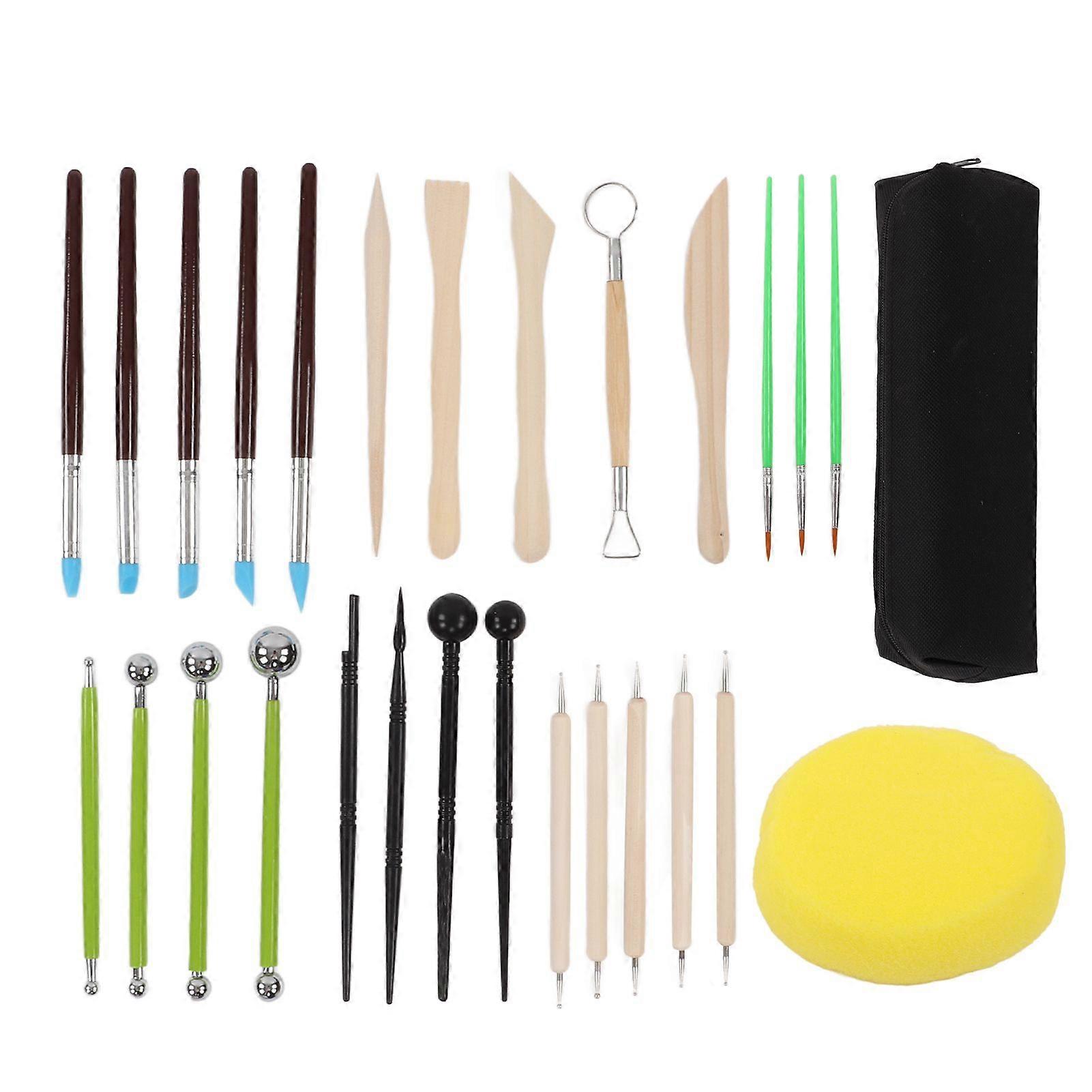 2025 أحدث طراز 28 قطعة بوليمر أدوات الطين المحمولة متعددة الأغراض DIY الحرف اليدوية