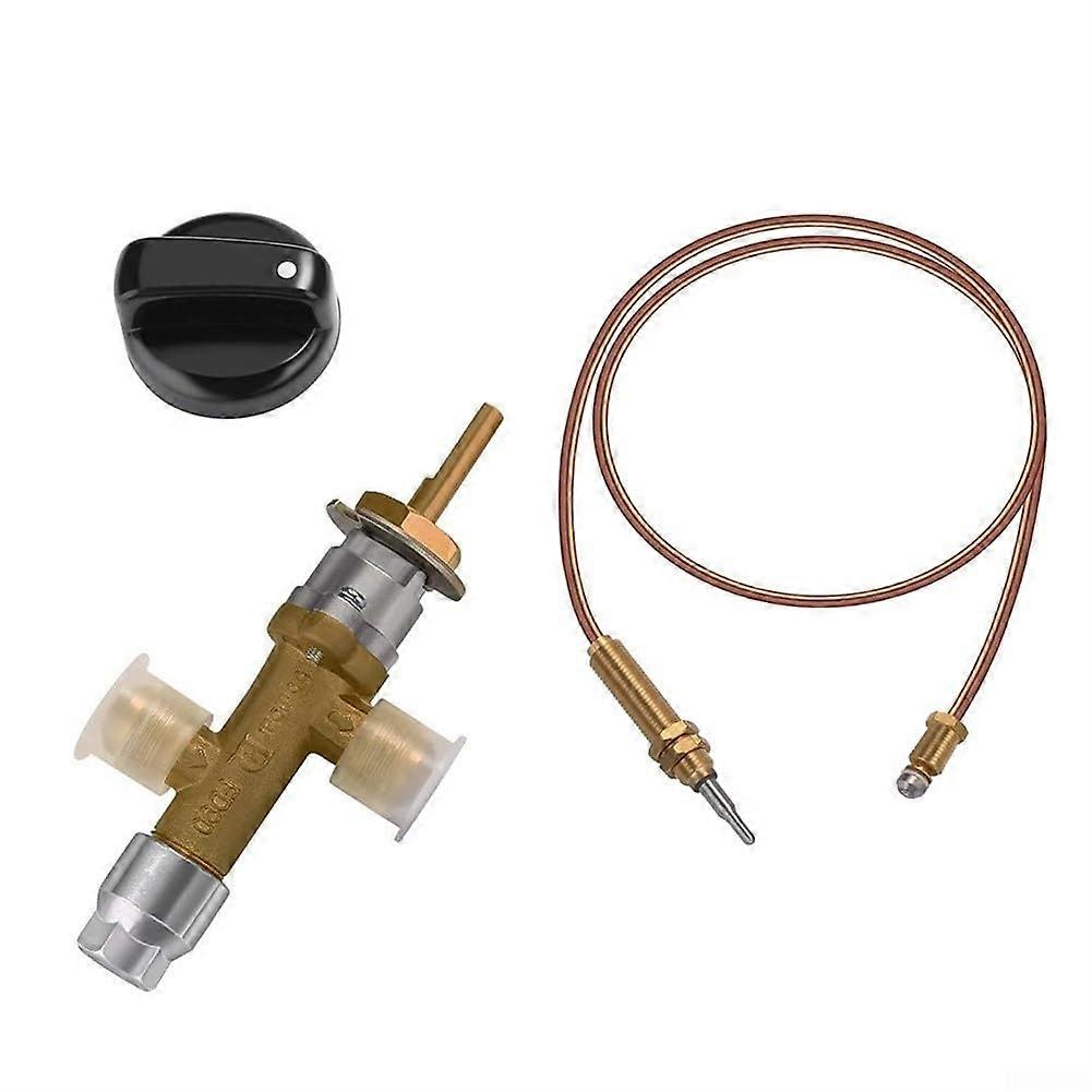 Firepit Gas Control Valve Set for Low Pressure Propane, Flame Failure Safety with Thermocouple & Control Knob for Heaters and Grills