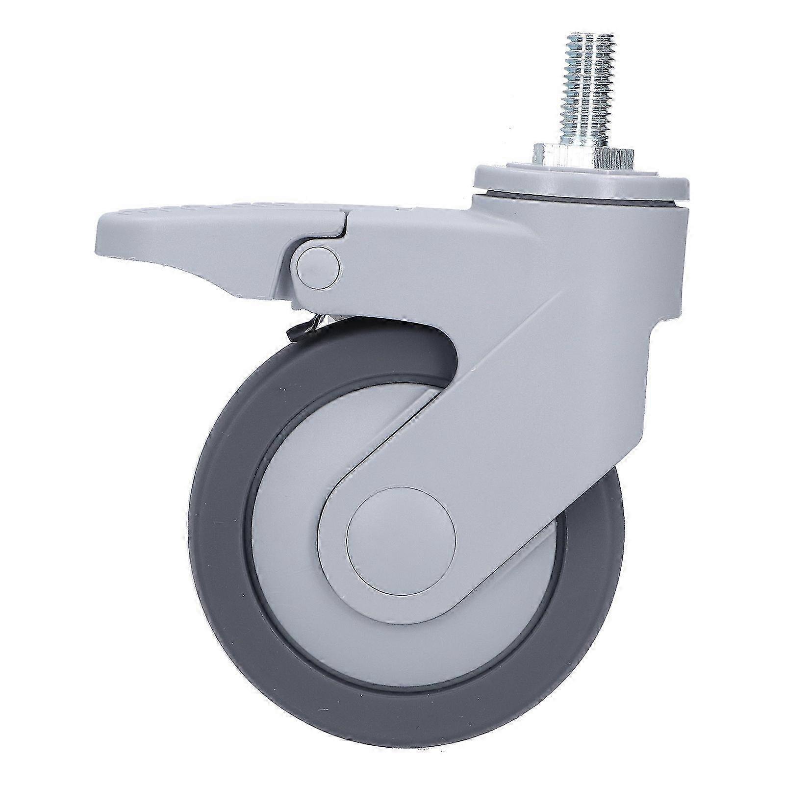 4in Caster M12 Thread Stem Silent Universal Wheel with Brake