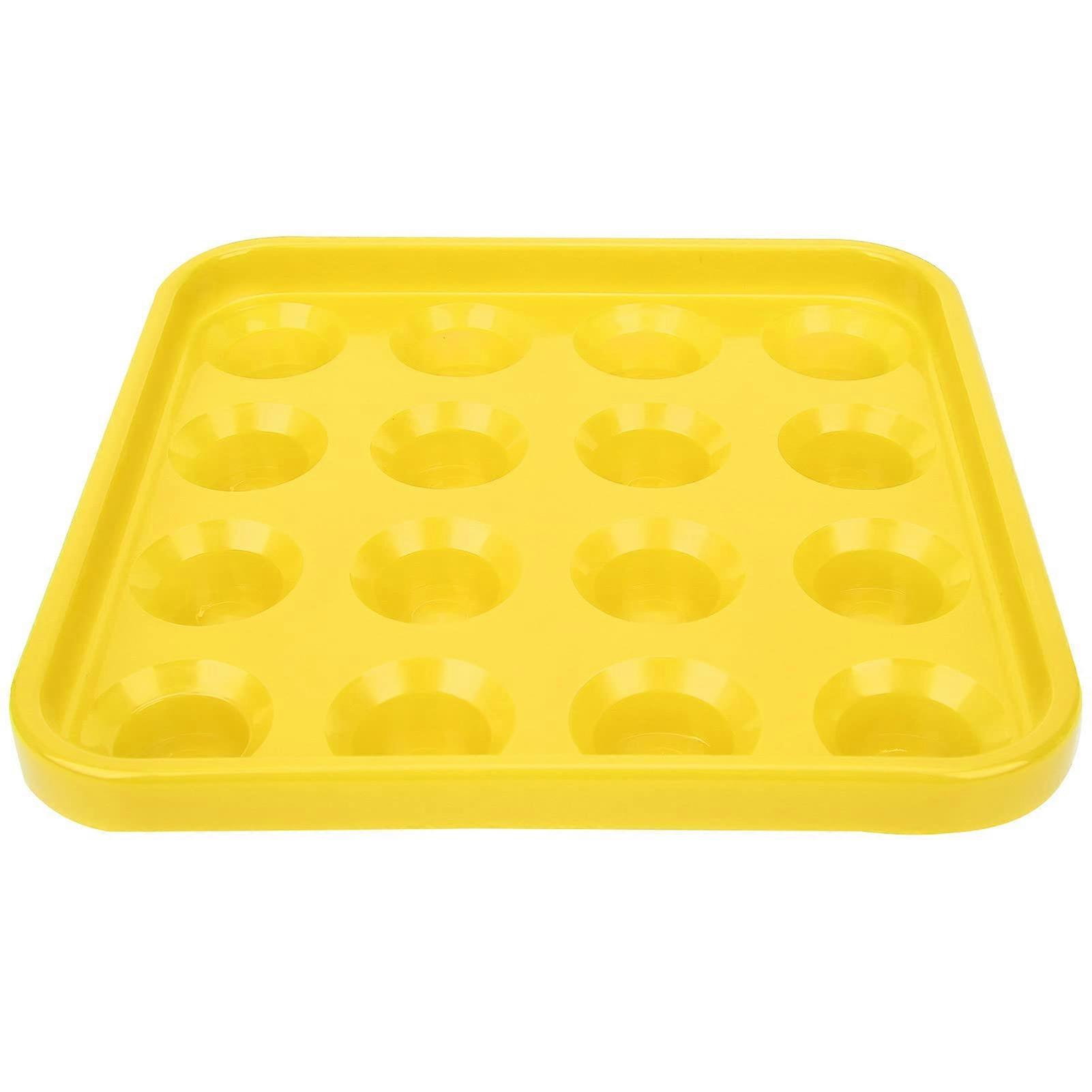 Billiard Ball Tray, Robust and DropProof Storage Box with 16 Holes,, Snooker Pool Hall, Made of HighQuality Black Plastic Yellow