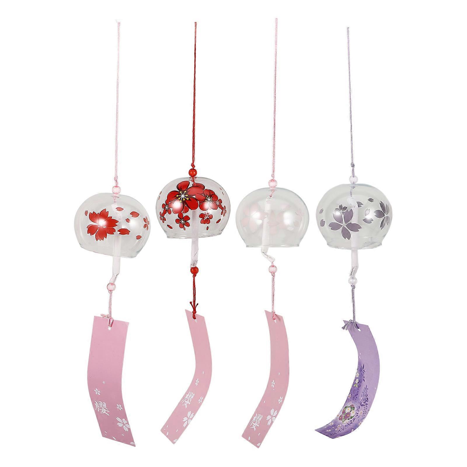 Wind Chime for Home Decor Glass Wind Bell Bell Shape 4Pcs
