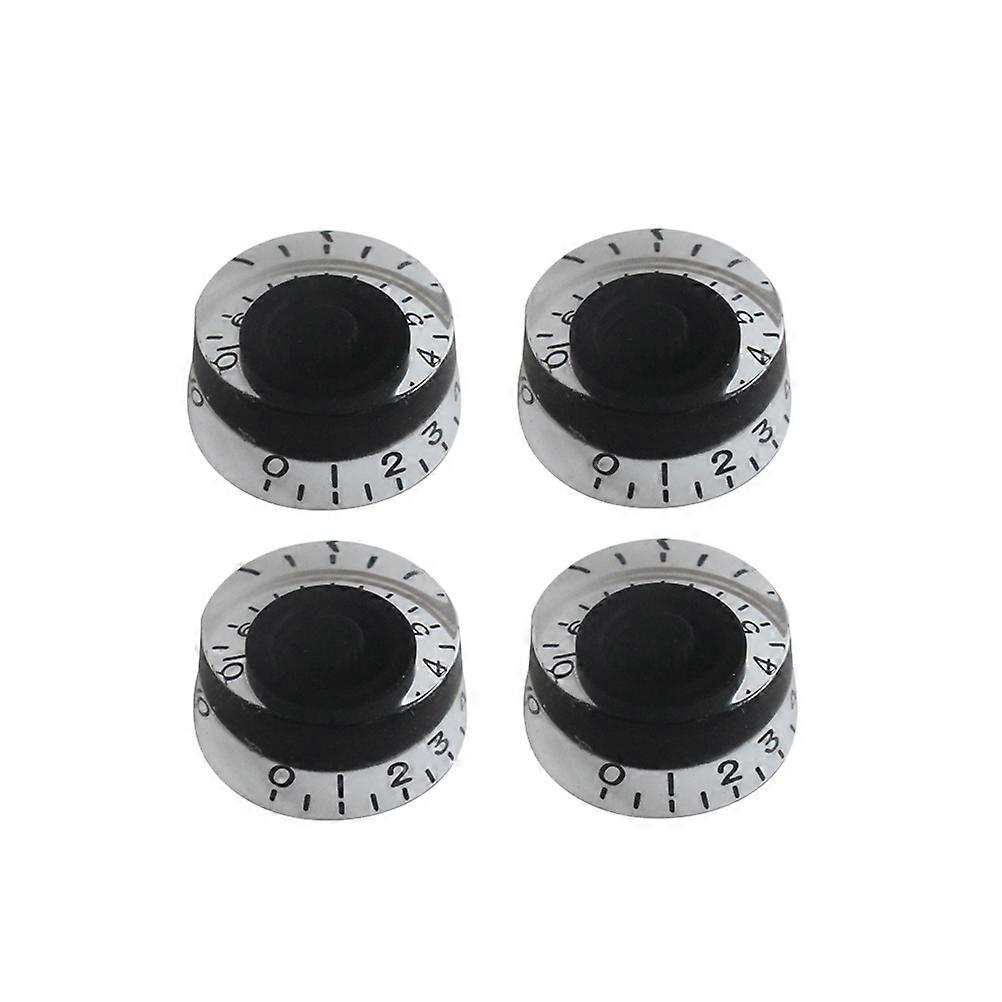 Electric Guitar Hardware GD19 Plastic Effect Pedal Control Amplifier Knobs for Bass Guitar Replacement Round Black 4Pcs